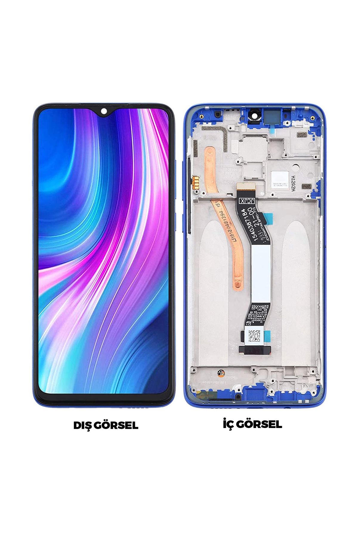 indirimplus Redmi Note 8 Pro Uyumlu LCD Ekran Dokunmatik Çıtalı (Mavi Renk İlanı) F45FD