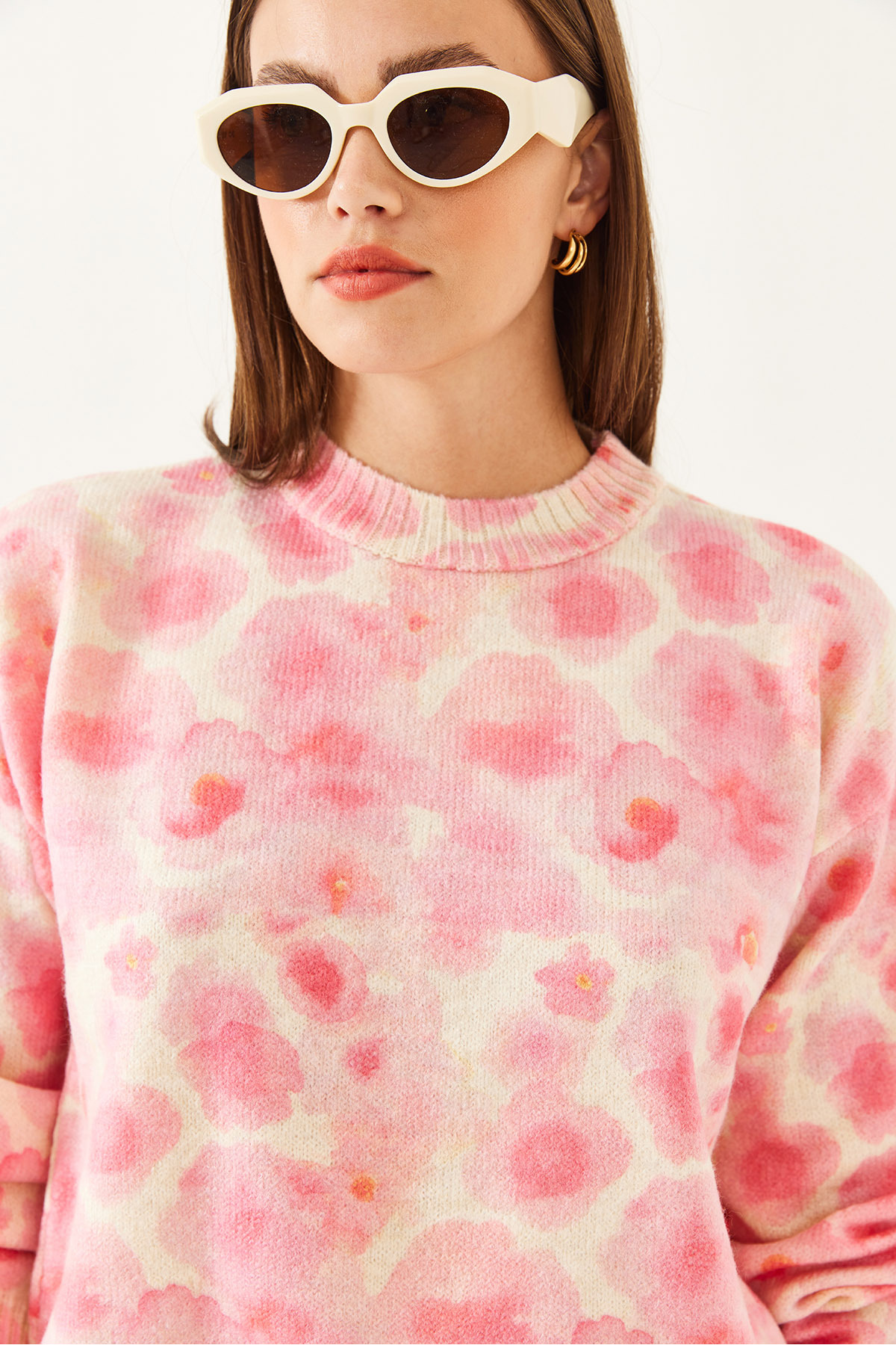 LUCCI Pattern Knit Sweater with Crew Neck 3
