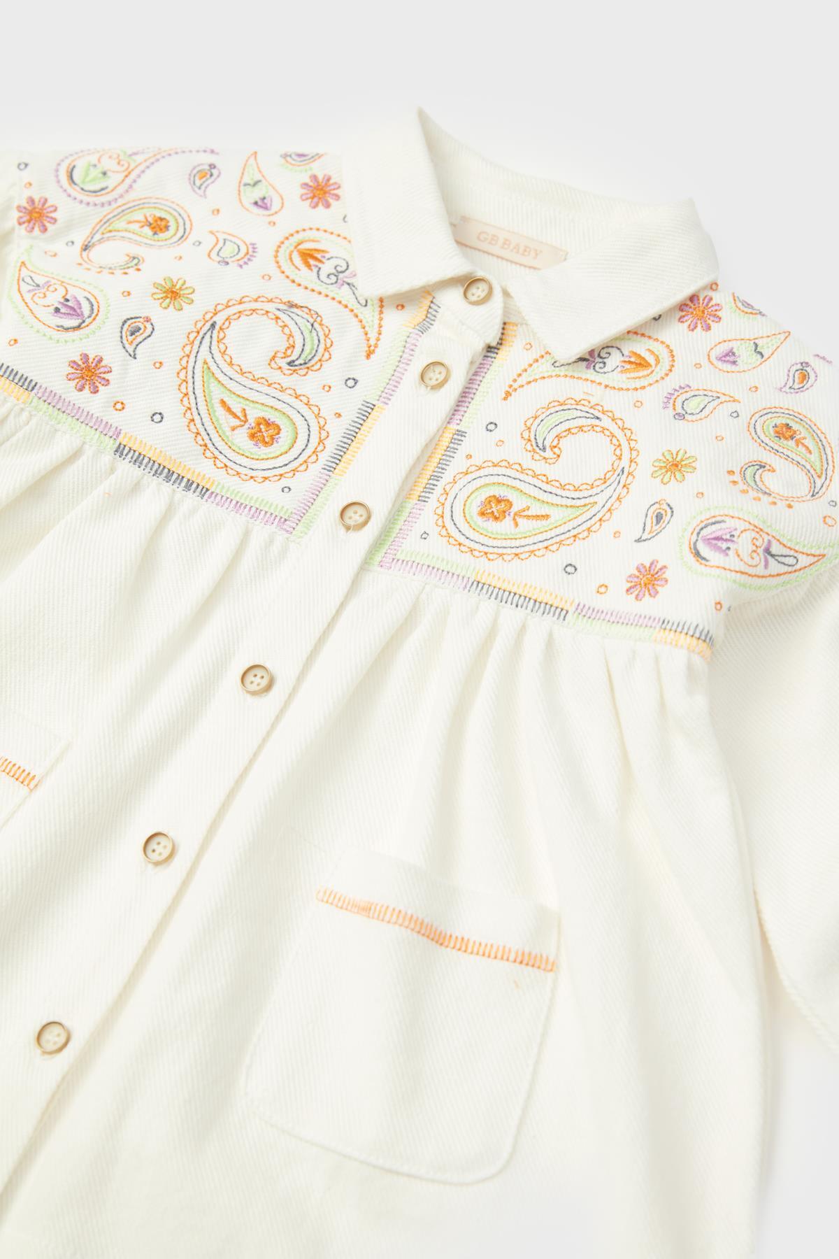 GB Baby BG Store Kız Bebek Ekru Elbise fotoğrafı 3 (önizleme)