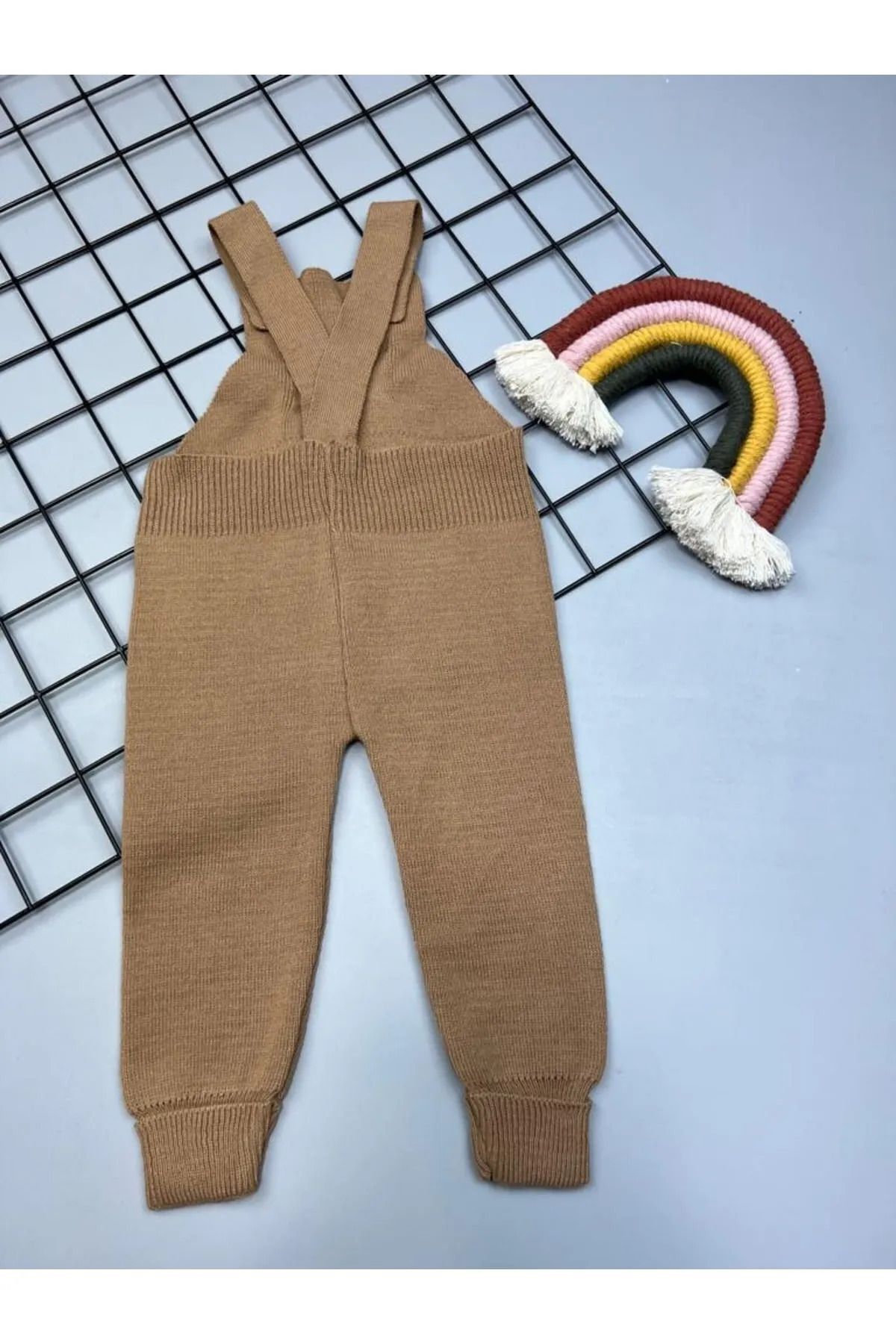 Pijamayo Ayıcıklı Unisex Bebek Çocuk Triko Kışlık Salopet Tulum fotoğrafı 3 (önizleme)