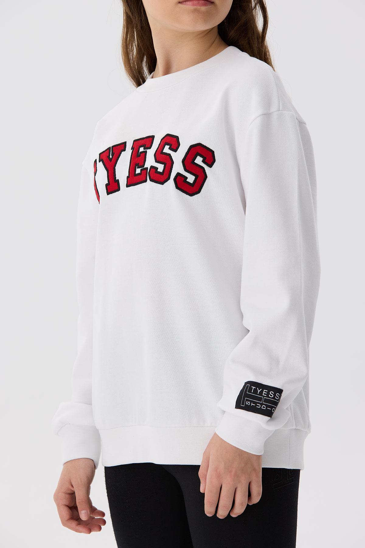 Tyess-Bg Store White Sweatshirt for Girls 3