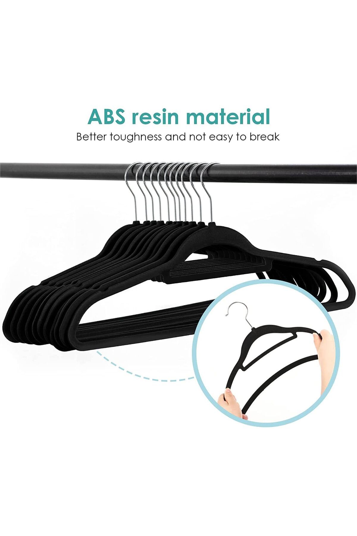 COOYA-Non-Slip Velvet Hangers 30 Pack, Durable, Ultra Thin Space Saving 360 Degree Swivel Hook 3
