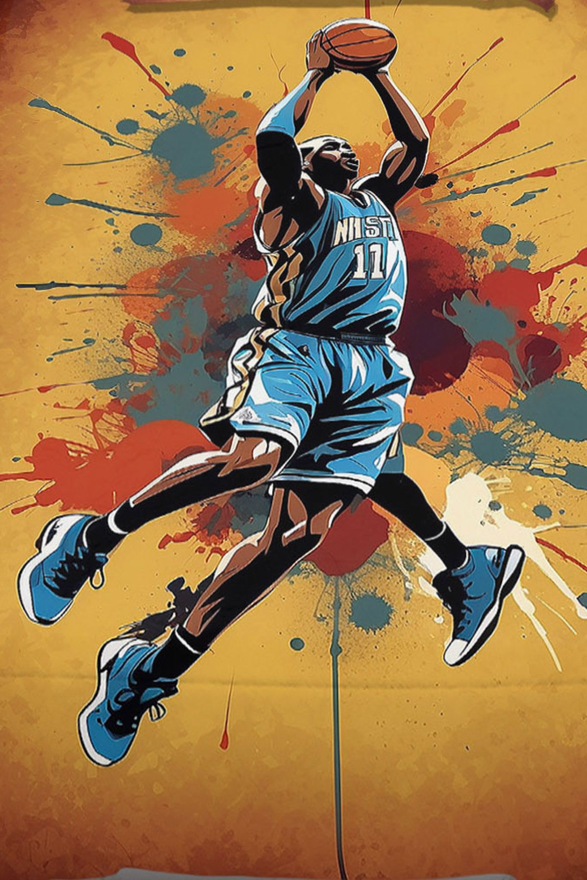 Else Dekor-Basketball Player Patterned Boy's Single Pillowed Elastic Sheet Set 100X200Cm 3