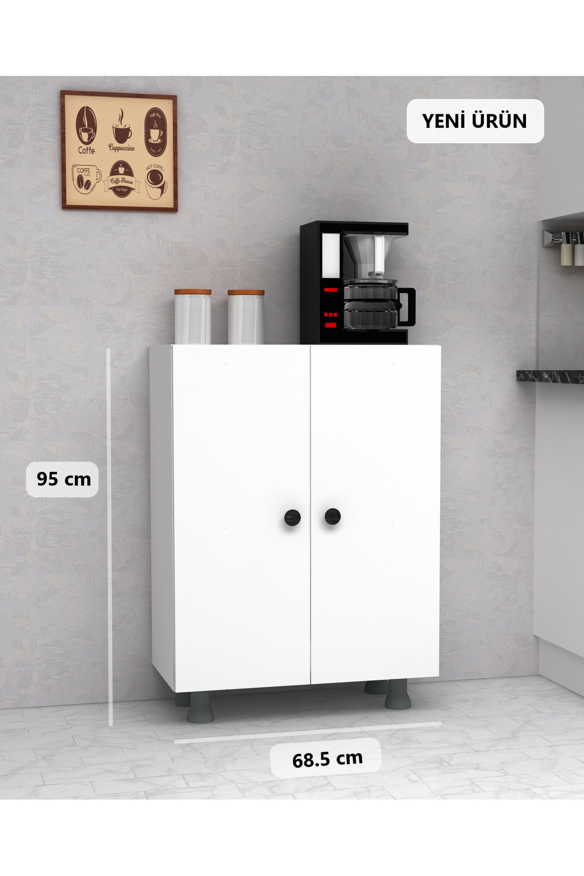 HOME GALLERY Çok Amaçlı Dolap Kiler Banyo Mutfak Dolabı Kahve