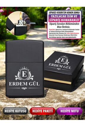 LAZZERS HEDİYELİK Kişiye Özel İsimli Lüks Kutulu Baş Harf Tasarım Çakmak