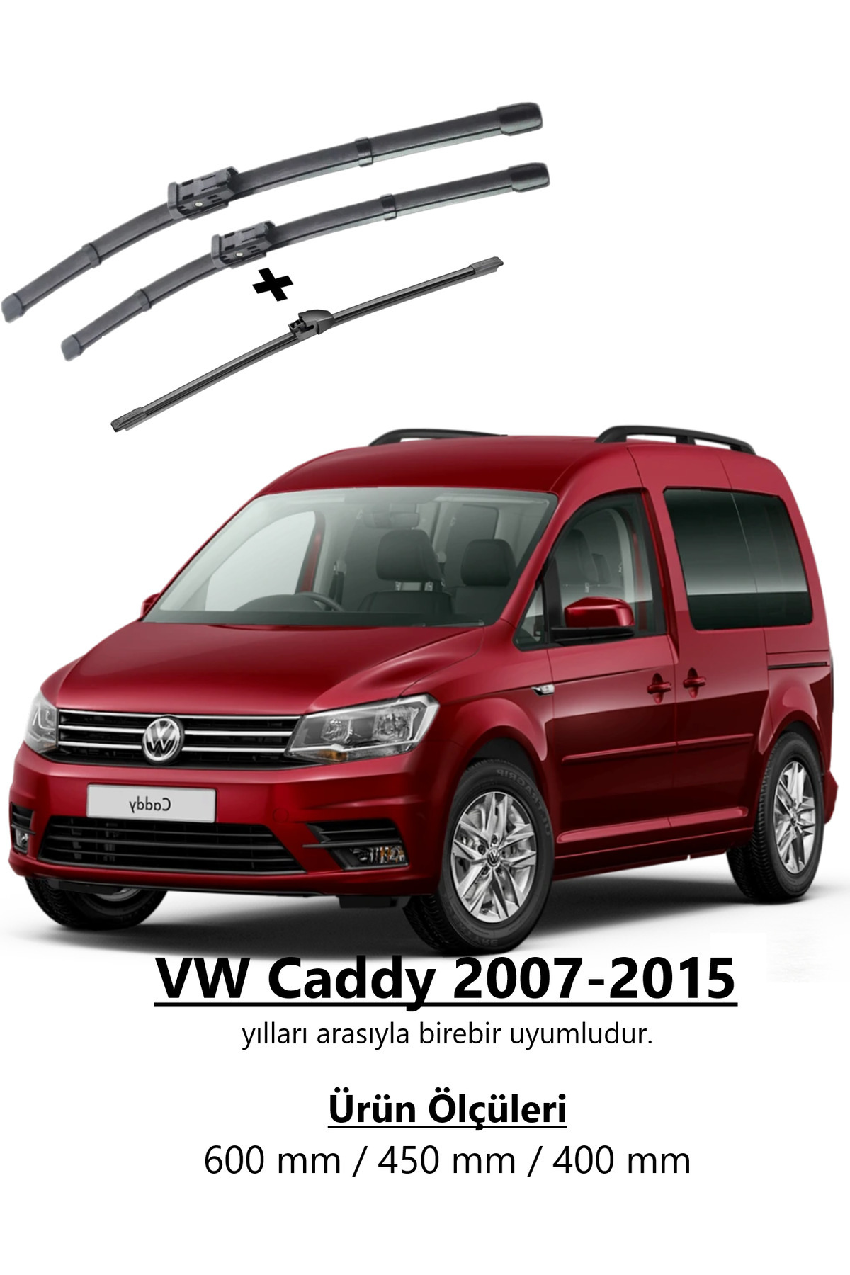 Inwells VW Caddy 2005-2017 Ön Ve Arka Silecek Takımı