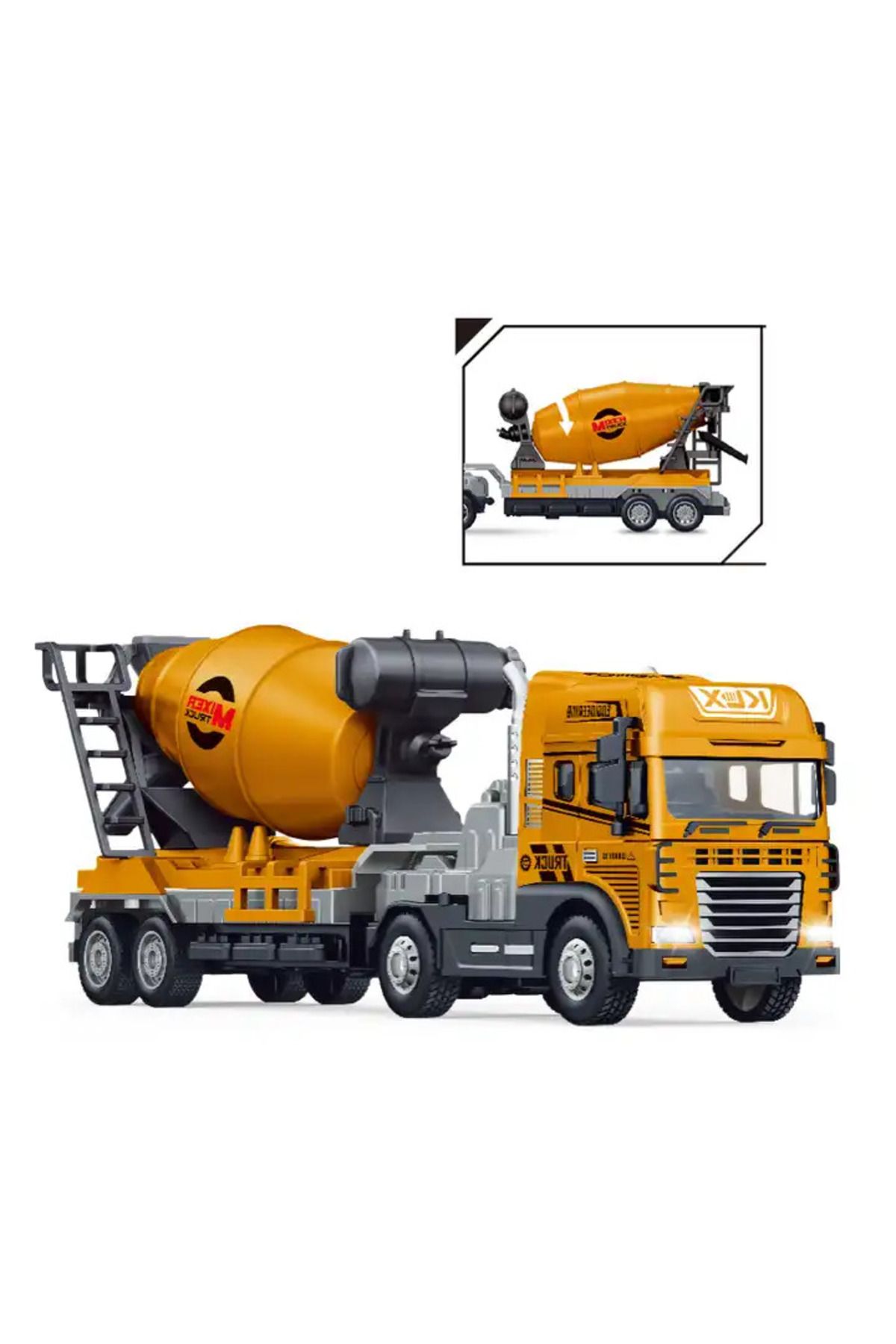 NillyToys Sürtmeli Işıklı Müzikli 1:24 Oyuncak İnşaat Aracı Beton Mikseri Tır