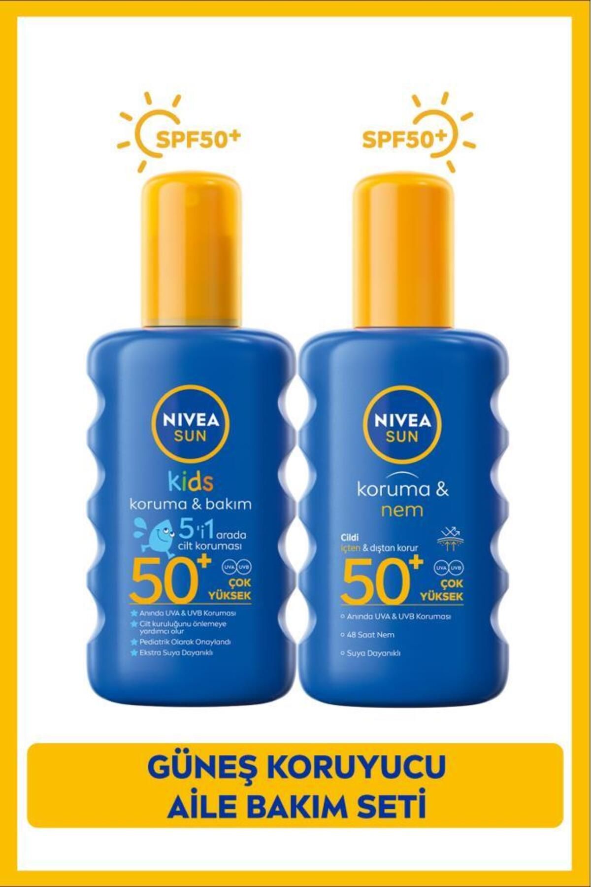 NIVEA Sun Yüksek Güneş Koruyucu Vücut Spreyi Spf50 200ml, Çocuklar Için Hassas Güneş Koruyucu Spf50 200ml