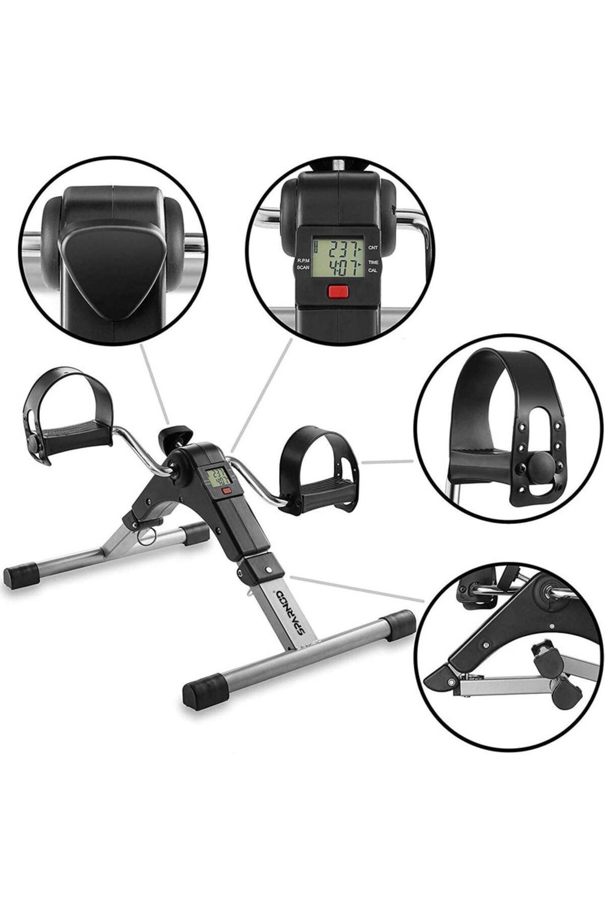 Sparnod Fitness-Smb-100 Mini Cycle Adjustable Resistance, Lcd Monitor, Portable Under Desk Exerciser 4