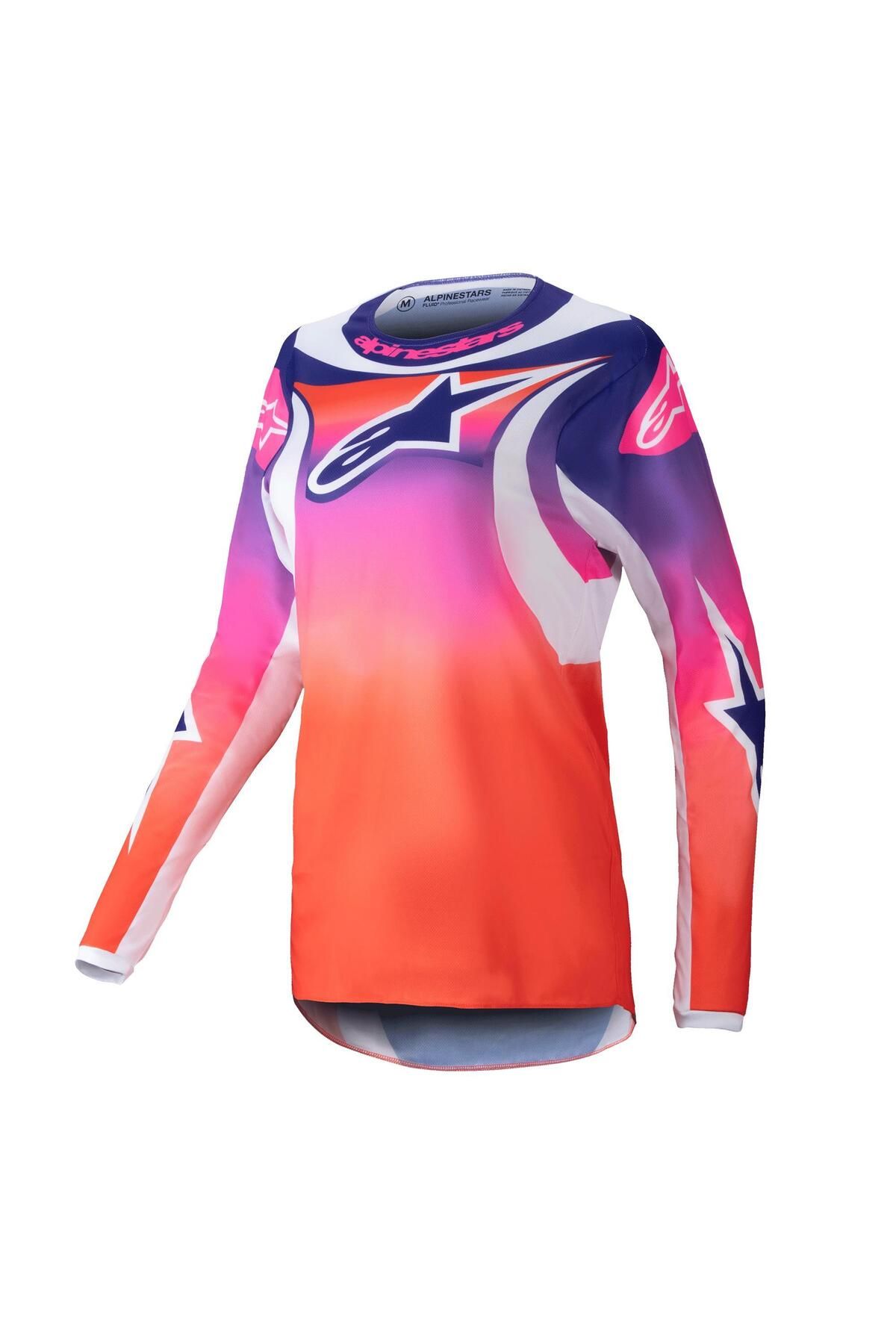 Alpinestars Stella Fluid Wurx Off-Road Kadın Motosiklet Jerseyi Kırmızı / Beyaz / Siyah