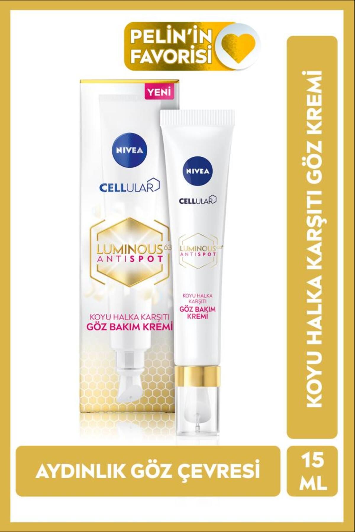 NIVEA Luminous630 Koyu Halka Karşıtı Göz Bakım Kremi 15ml, Aydınlık Göz Çevresi, Hyaluronik Asit Etkili