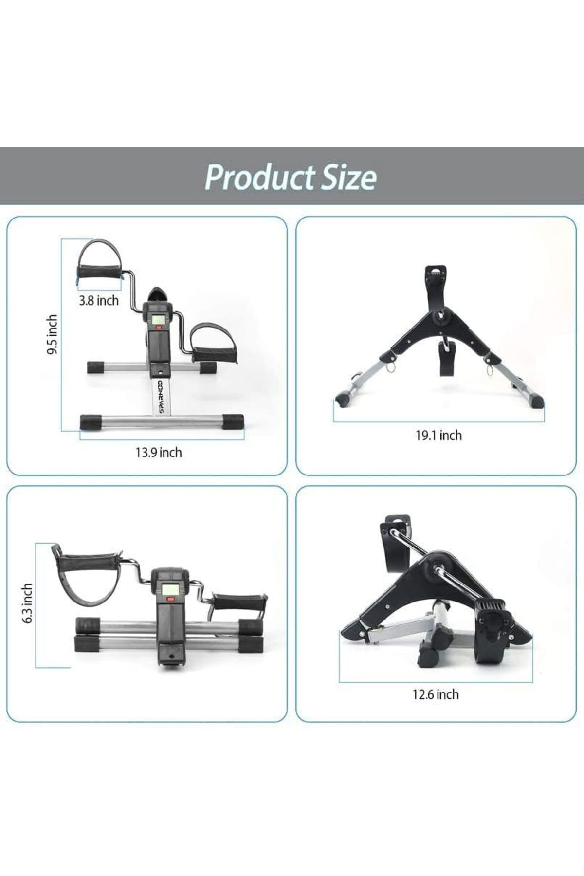 Sparnod Fitness-Smb-100 Mini Cycle Adjustable Resistance, Lcd Monitor, Portable Under Desk Exerciser 3