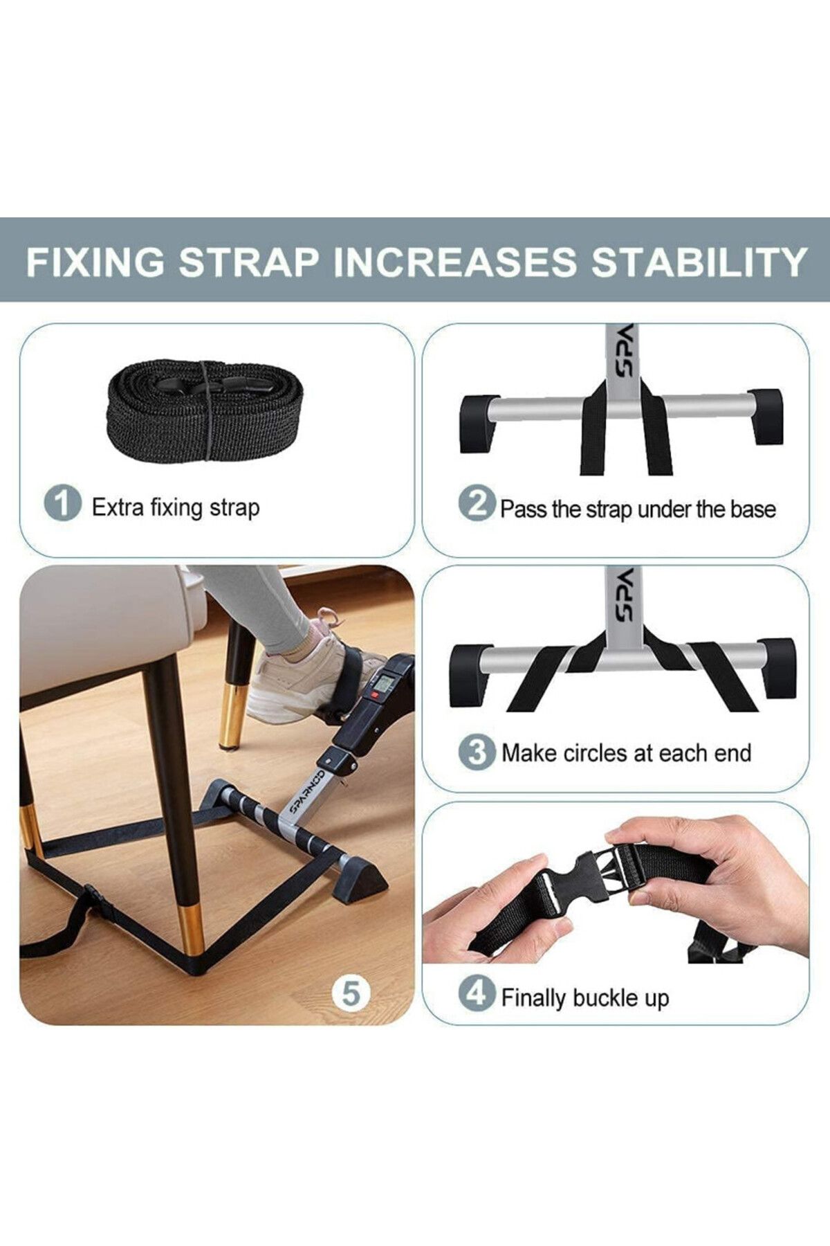 Sparnod Fitness-Smb-100 Mini Cycle Adjustable Resistance, Lcd Monitor, Portable Under Desk Exerciser 2