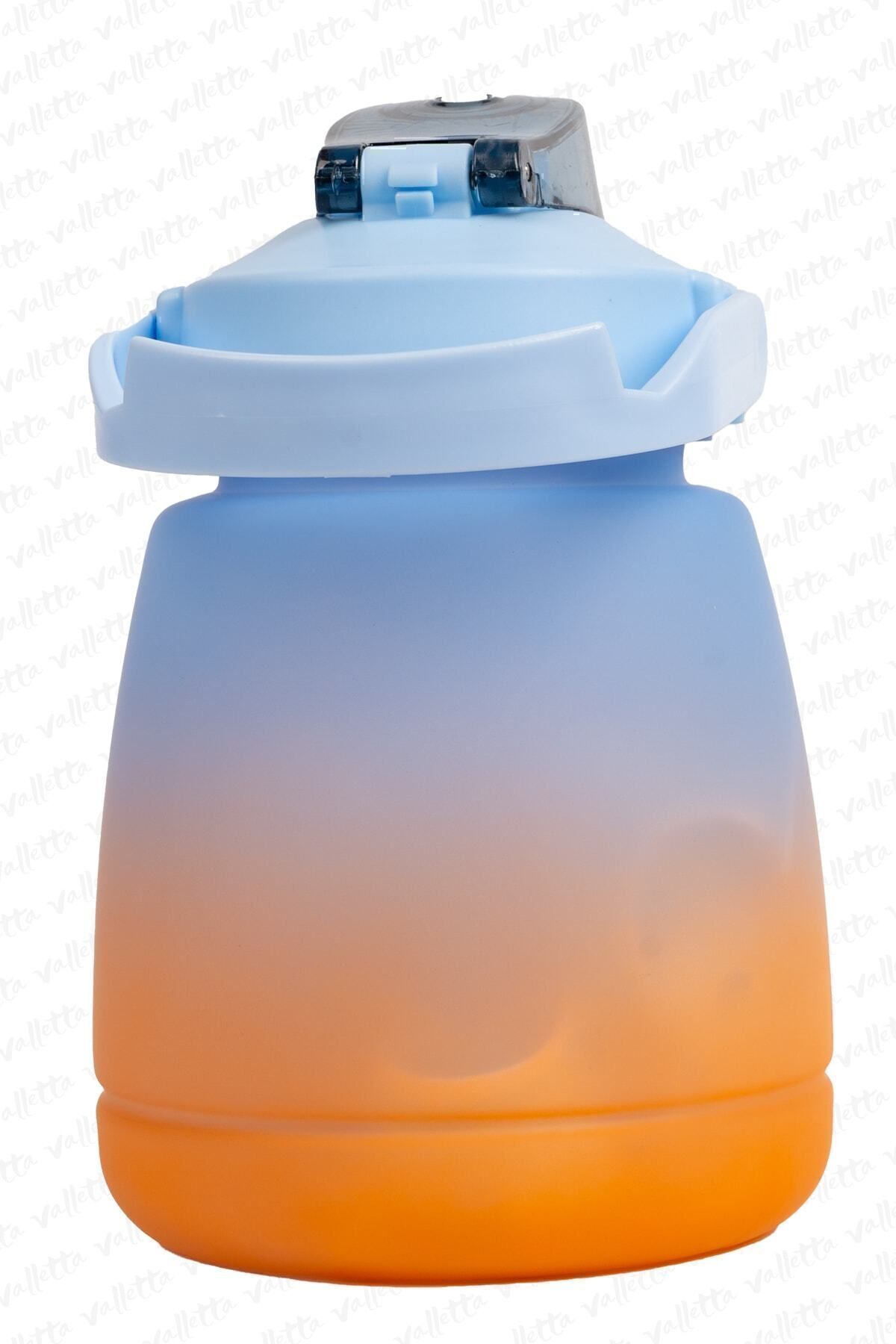 valletta-Lusca BPA Free Motivational Water Bottle 1.3 LT Blue-Orange Water Bottle, Water Bottle, Water Bottle 5