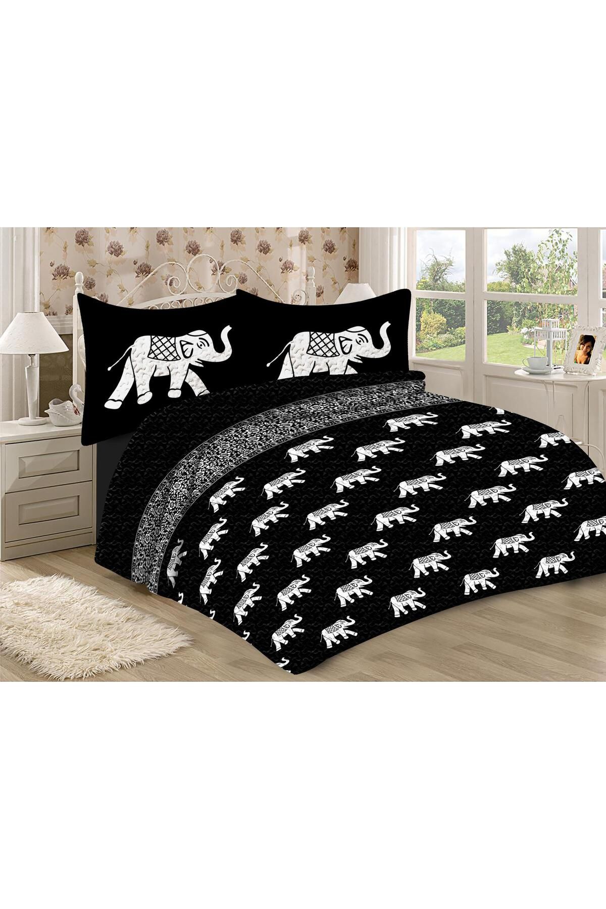 Doruklar Home Collection Set Cuvertură De Pat Din Catifea Căptușită Din Bumbac Matlasat De Calitate Premium Cu Model Modern - One Size