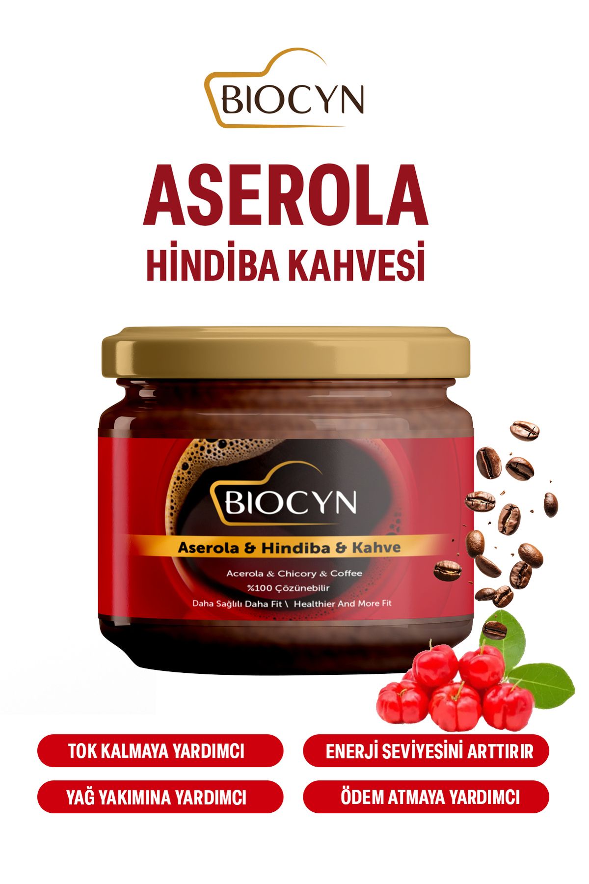 Biocyn Aserola Ve Hindiba Kahvesi Detox Kahve Diyeti - 1 Aylık Diyet Kahve