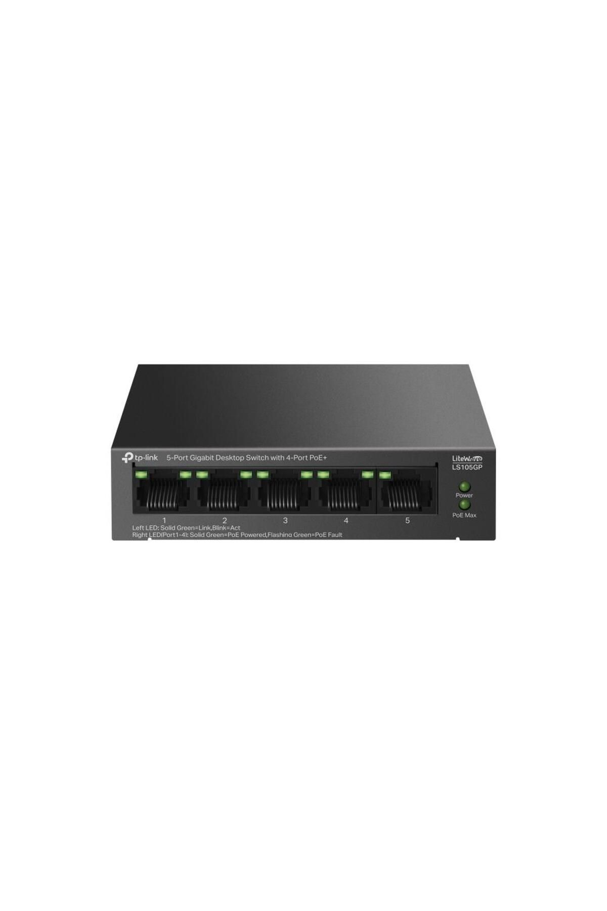 Vobotek Teknoloji -Link LS105GP 4 Port Poe+ 10-100-1000 Mbps Switch Metal Kasa