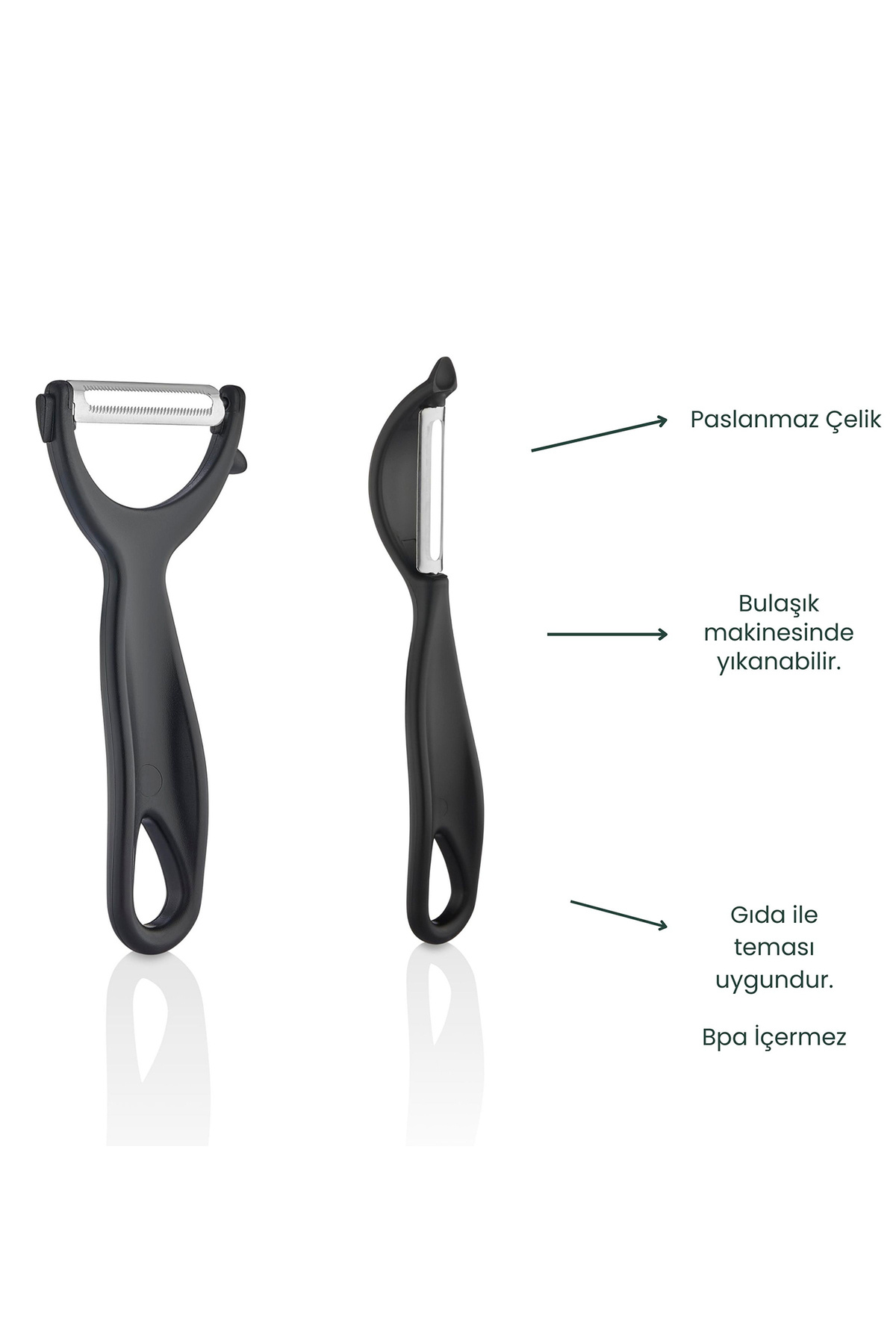 HOMİNG-Black Homeing Zoi Flat and Side Peeler Set - 241664 2