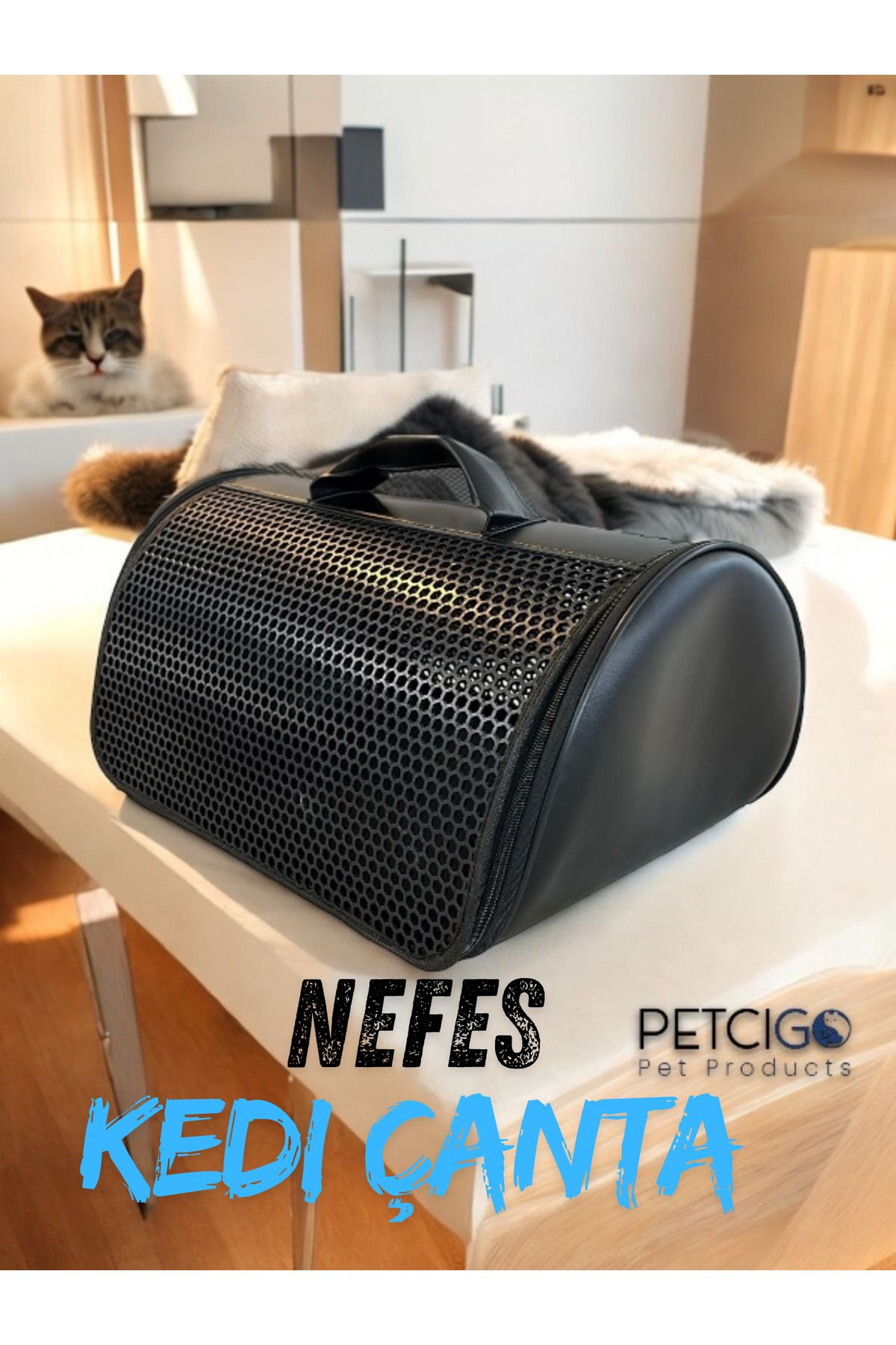 PETCIGO Kedi Ve Köpek Taşıma Çantası Nefes 10 Kg Taşımalı 40x30x23 Kabin Boy