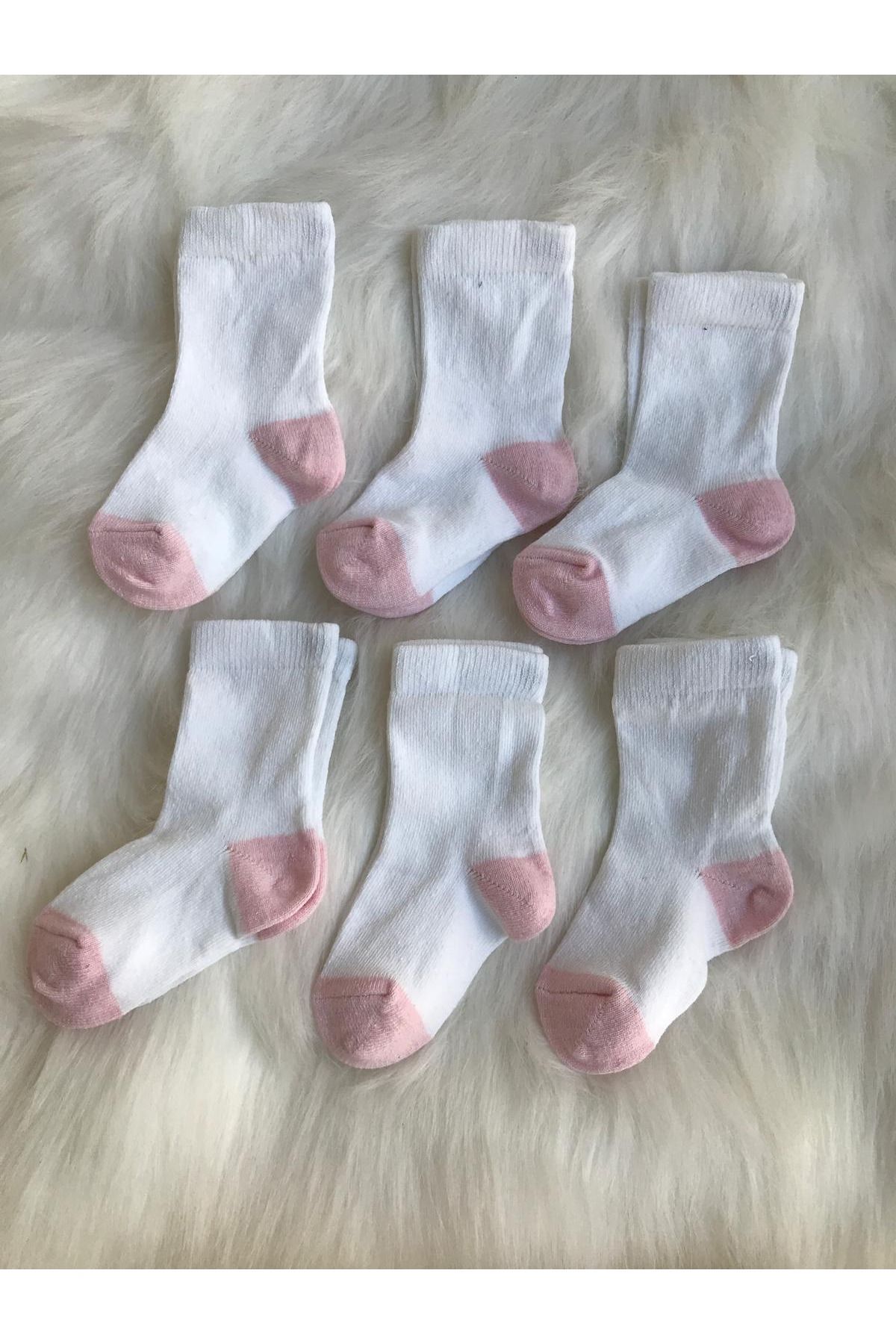 Kukita 4 Lü Beyaz-pembe Bebek&çocuk Çorabı fotoğrafı 3 (önizleme)