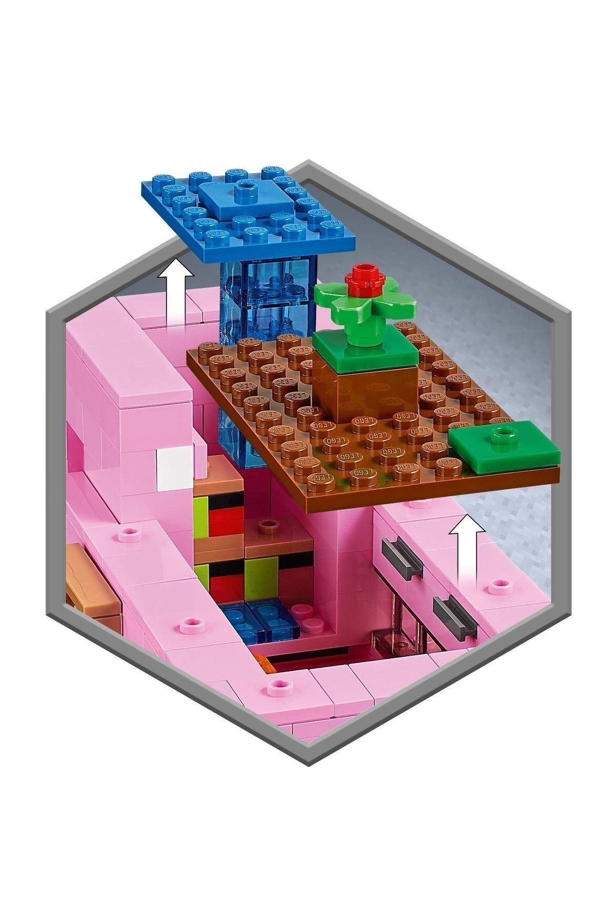 LEGO ® Minecraft™ Domuz Evi 21170 - Çocuklar İçin Yaratıcı Minecraft Oyuncağı Yapım Seti (490 Parça) fotoğrafı 6 (önizleme)
