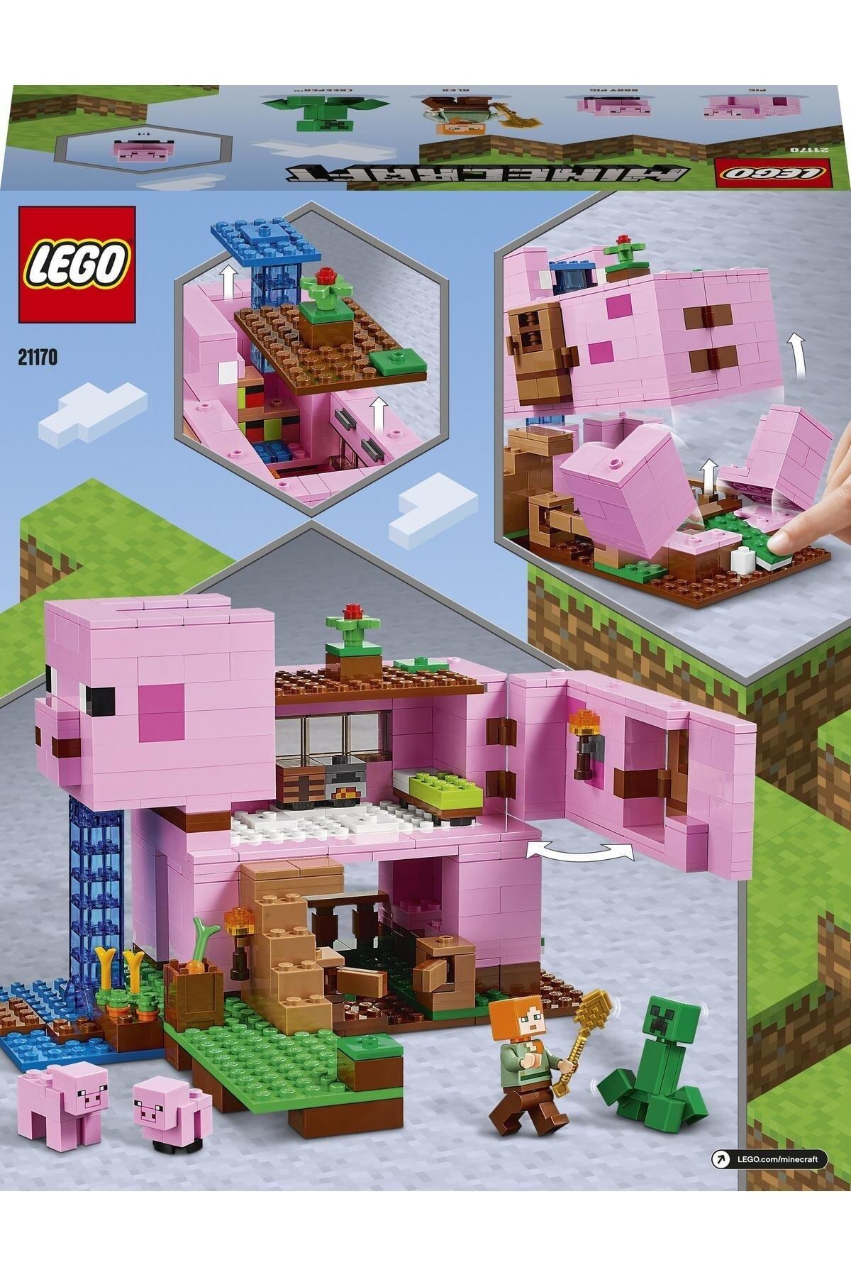 LEGO ® Minecraft™ Domuz Evi 21170 - Çocuklar İçin Yaratıcı Minecraft Oyuncağı Yapım Seti (490 Parça) fotoğrafı 4 (önizleme)