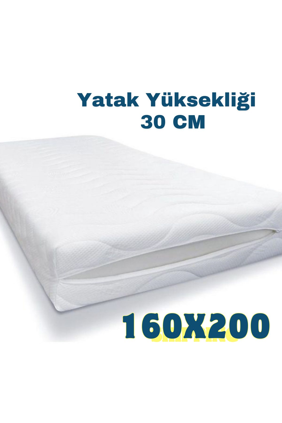 tıklasepetim Fermuarlı Örme Yatak Kılıfı 160*200 Ölçülü Su Geçirir.yatak Yüksekliği 30 Cm