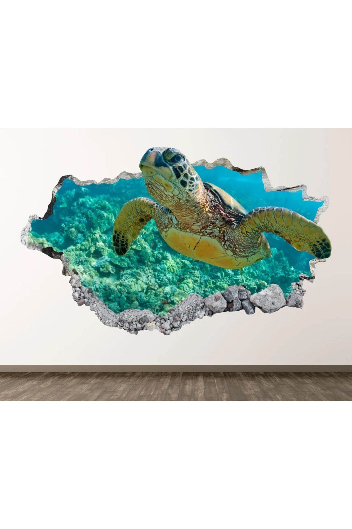 Vahşi Su Kablumbağası Full Hd Baskı 3d Sticker Kaplama