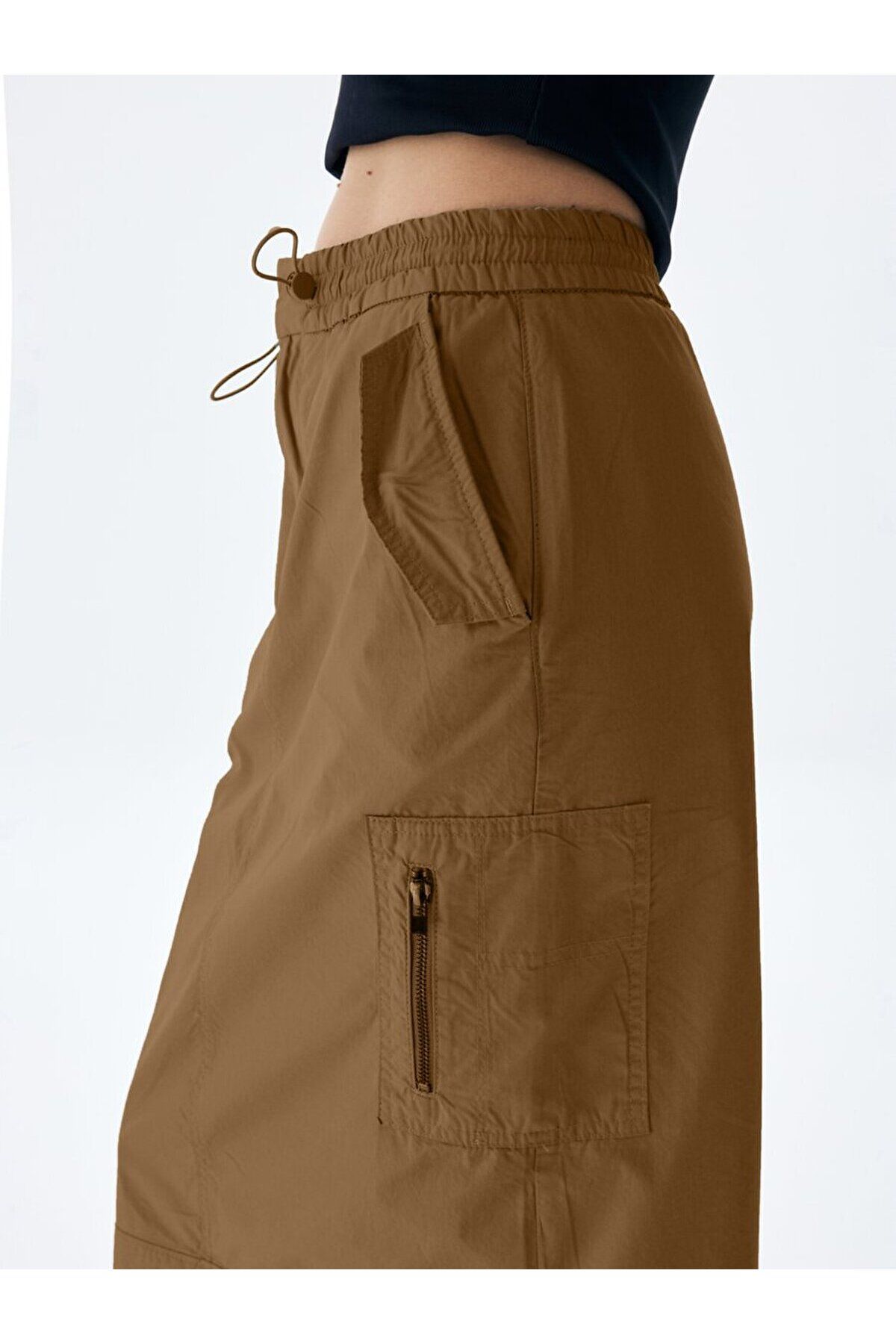 Ltb-Cargo Midi Brown Skirt 5