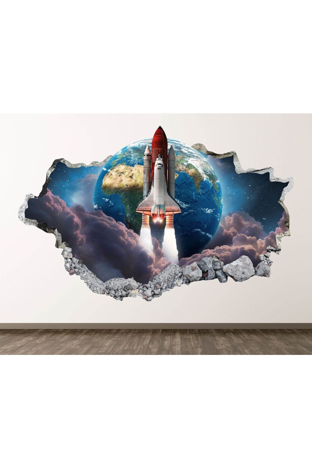 Uzay Araçları Full Hd Baskı 3D Modern Duvar Sticker