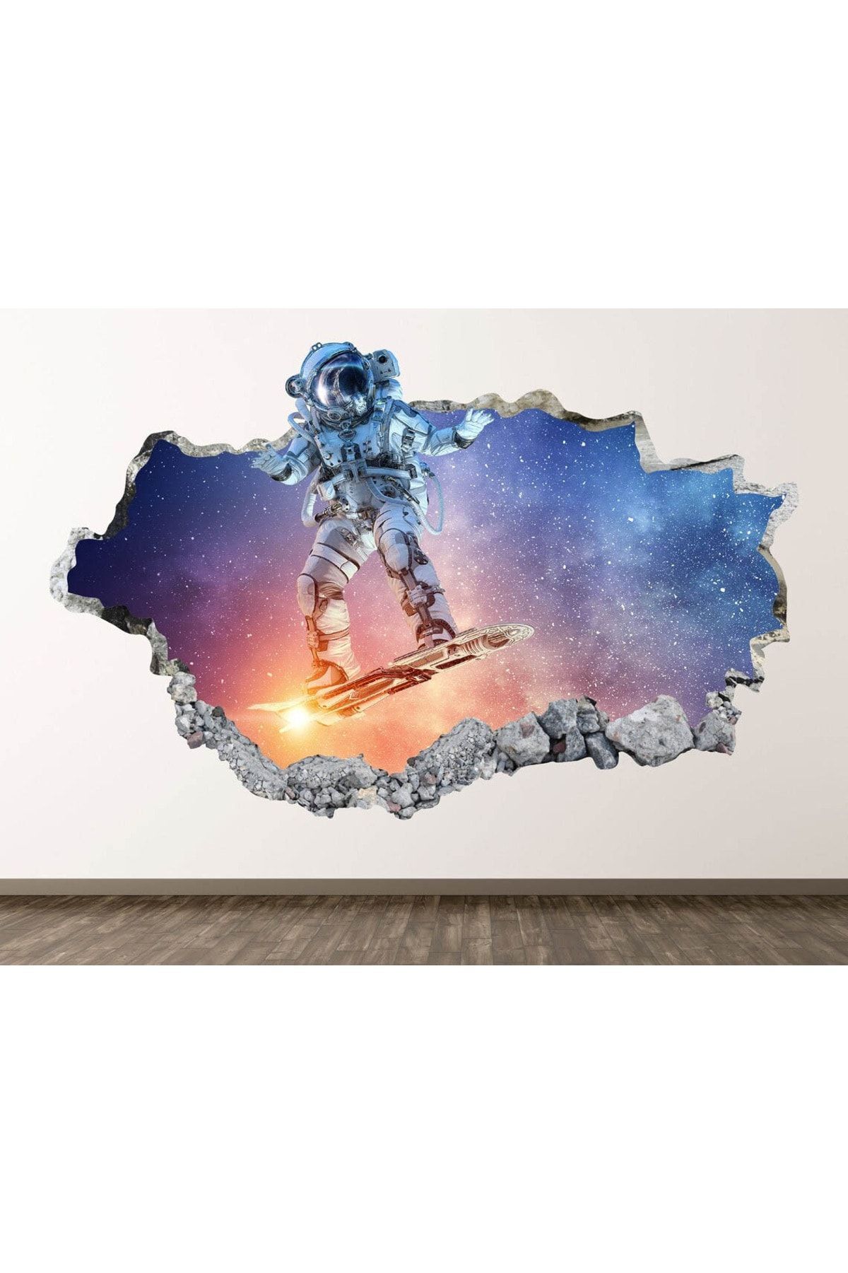 Uzayda Astronotlar Full Hd 3D Modern Sticker Kaplamalar