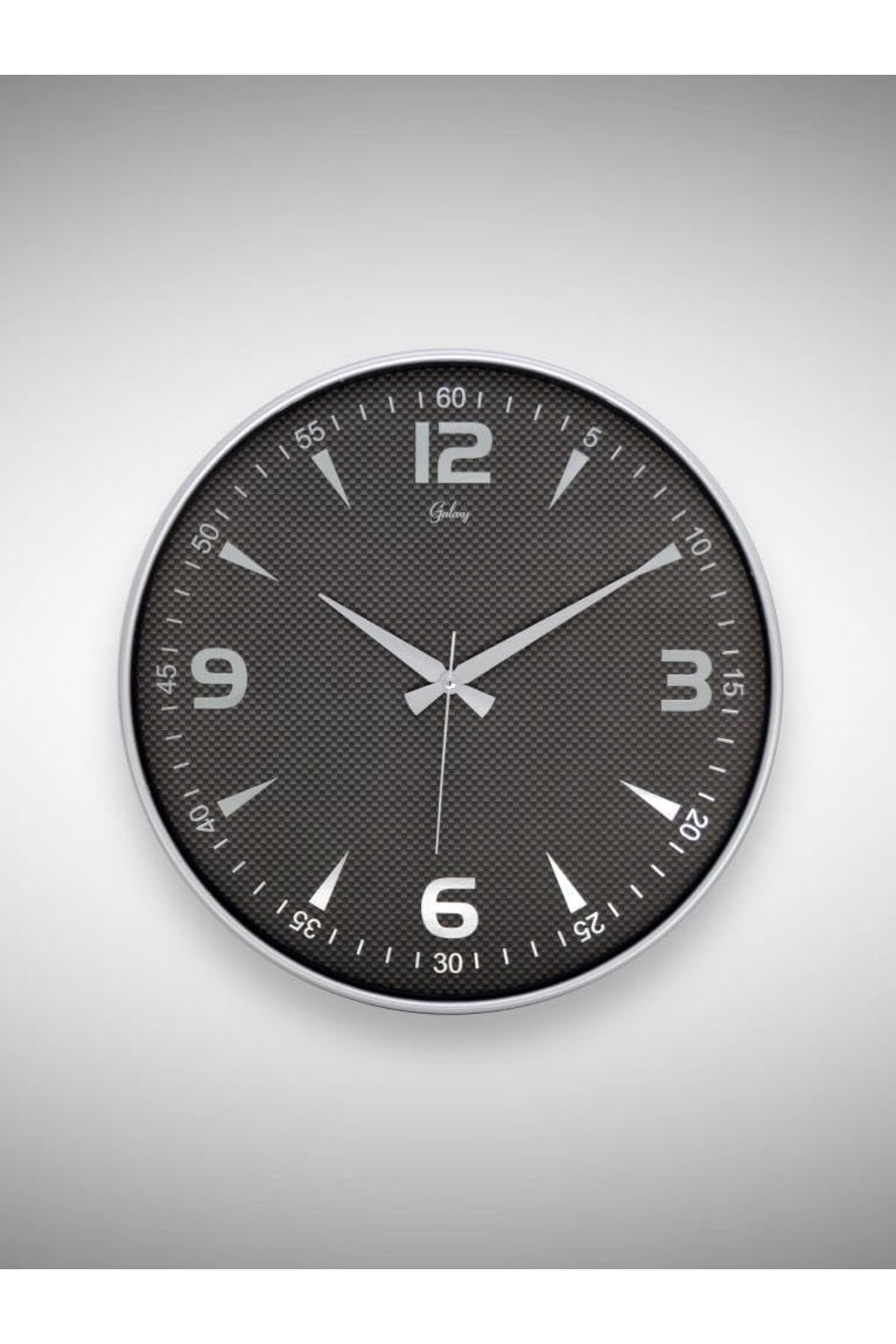 yenibagshop 717-G-2 Serisi Klasik Rakamlı Metal Görünümlü Sessiz Akar Modern Duvar Saati 40 cm