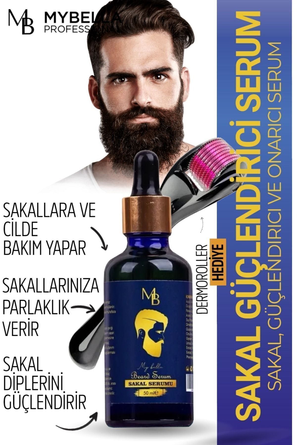 My Bella-"Vegan" Beard - Strengthening and Repairing Serum, Mustache Care (Roller Gift) 4