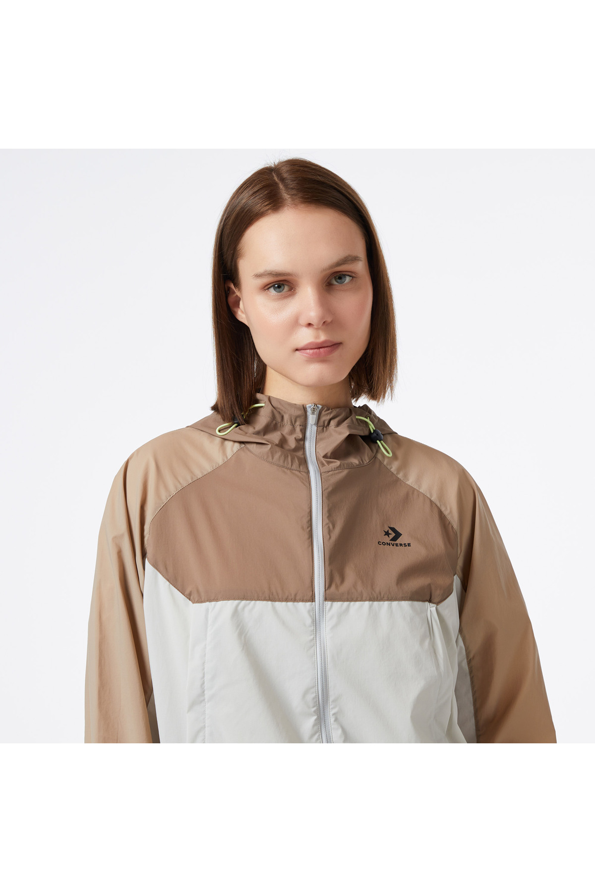 Converse Lightweight Windbreaker Kadın Kahverengi Ceket görsel 4
