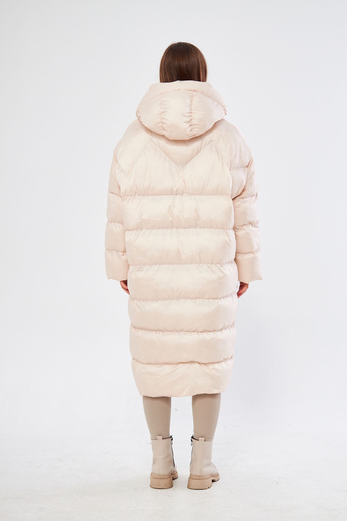 comstar-Women's Black Hooded Long Oversize Puffer Coat 4