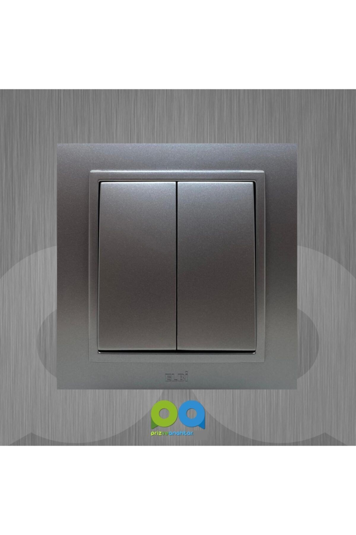ELBİ-Zena Commutator Double Switch Framed Metallic Gray 1