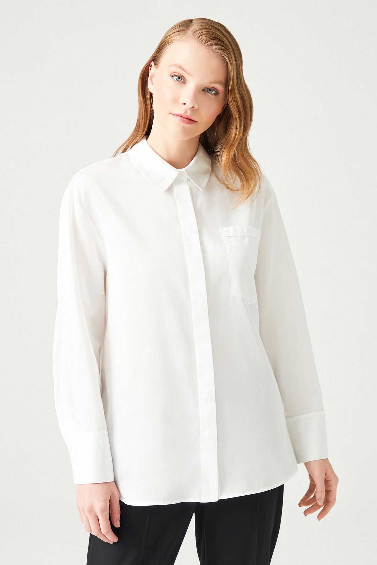 Naramaxx-Back Detailed Poplin Shirt 1