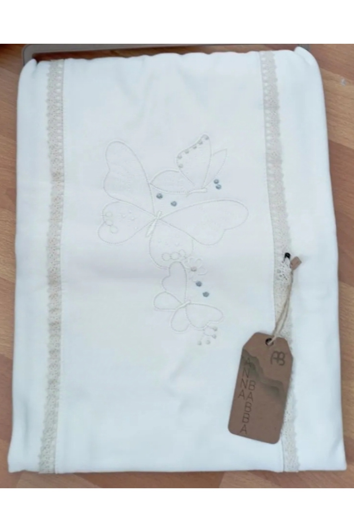 Anna Bebek battaniye %100 pamuk kelebek desenli yeni doğan battaniye