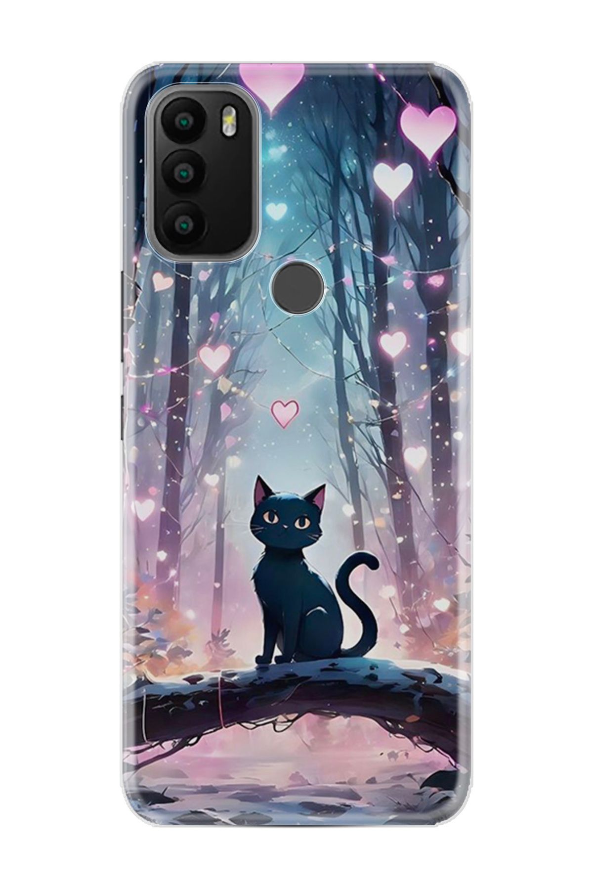 General Mobile GM 21 Plus Kılıf HD Resim Baskılı Love Cats Tree StKd -050