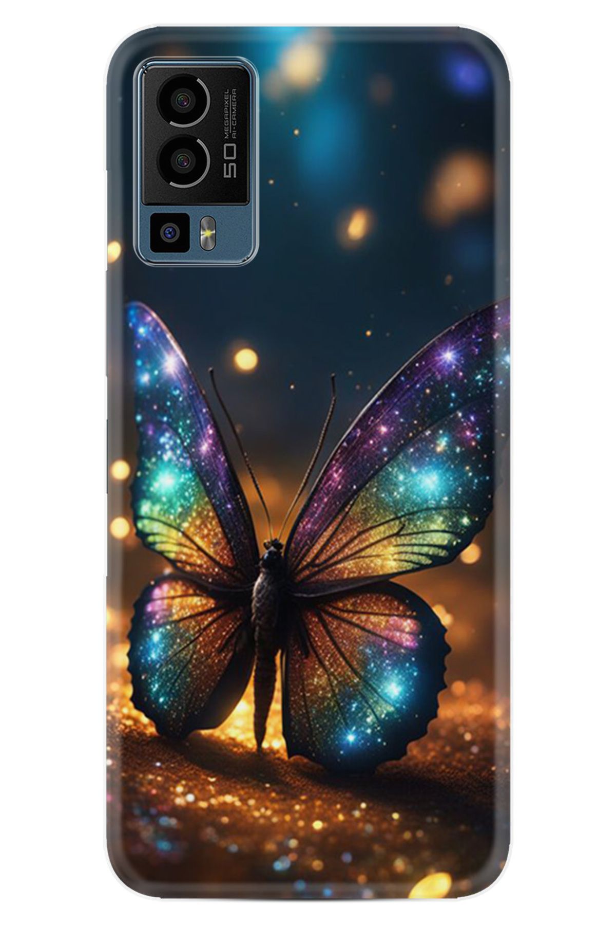 General Mobile 23 Kılıf HD Resim Baskılı Rengarenk Kelebek StKd -097