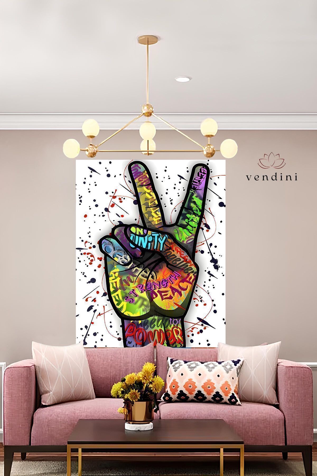 Vendini-Peace for All the World Wall Cloth - Astroturf Wall Tapestry 2