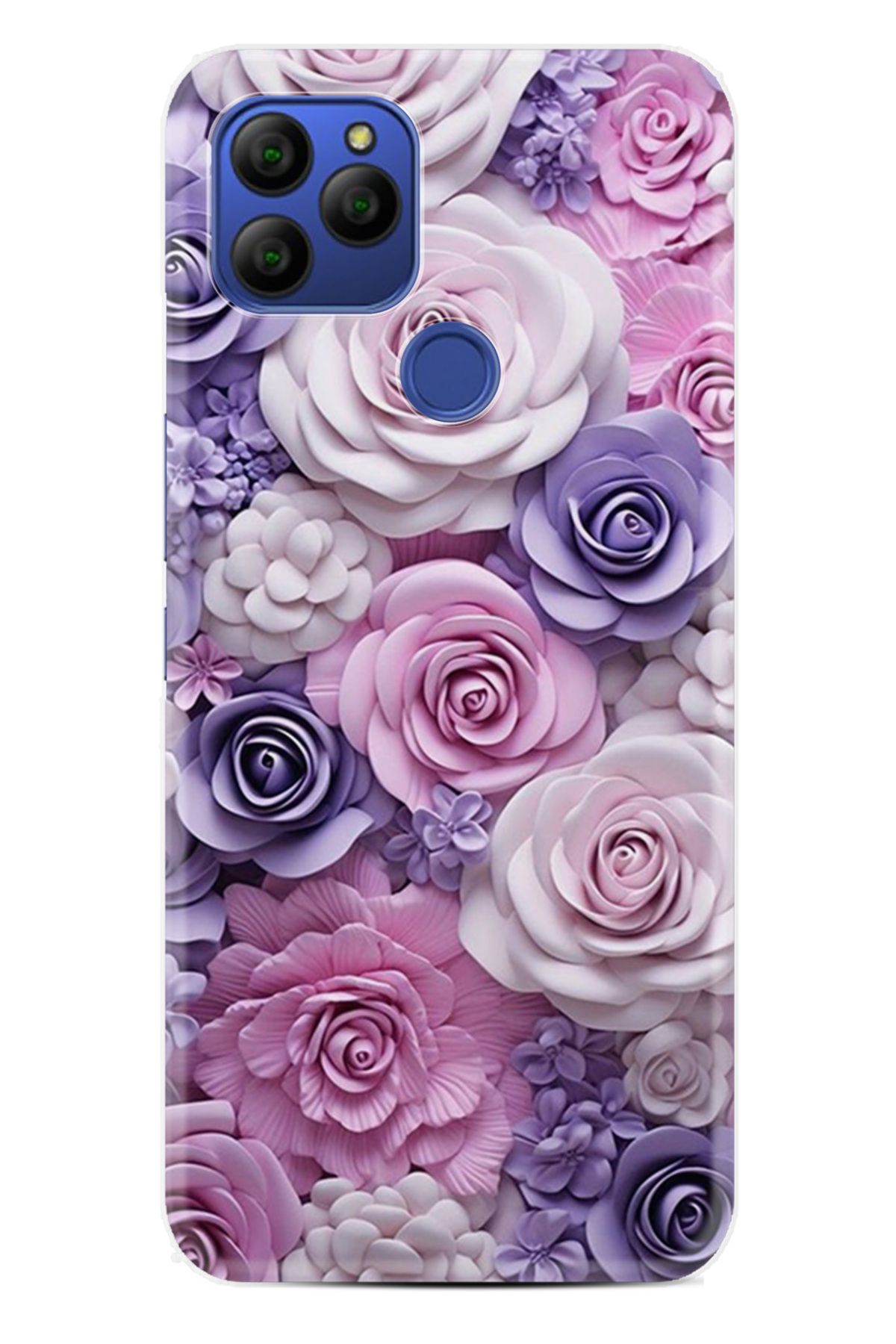 General Mobile GM 21 Pro Kılıf HD Resim Baskılı Mor Güller StKd -029
