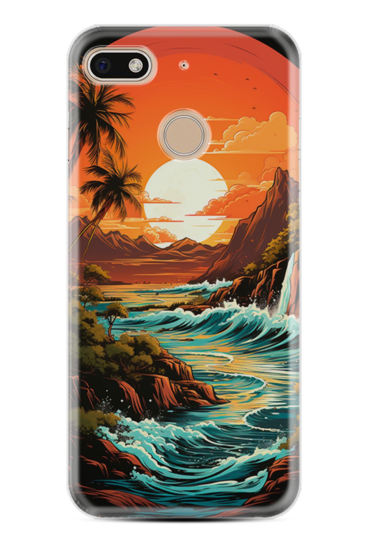 General Mobile GM8 GO Kılıf HD Resim Baskılı Retro Mountain StKd -079
