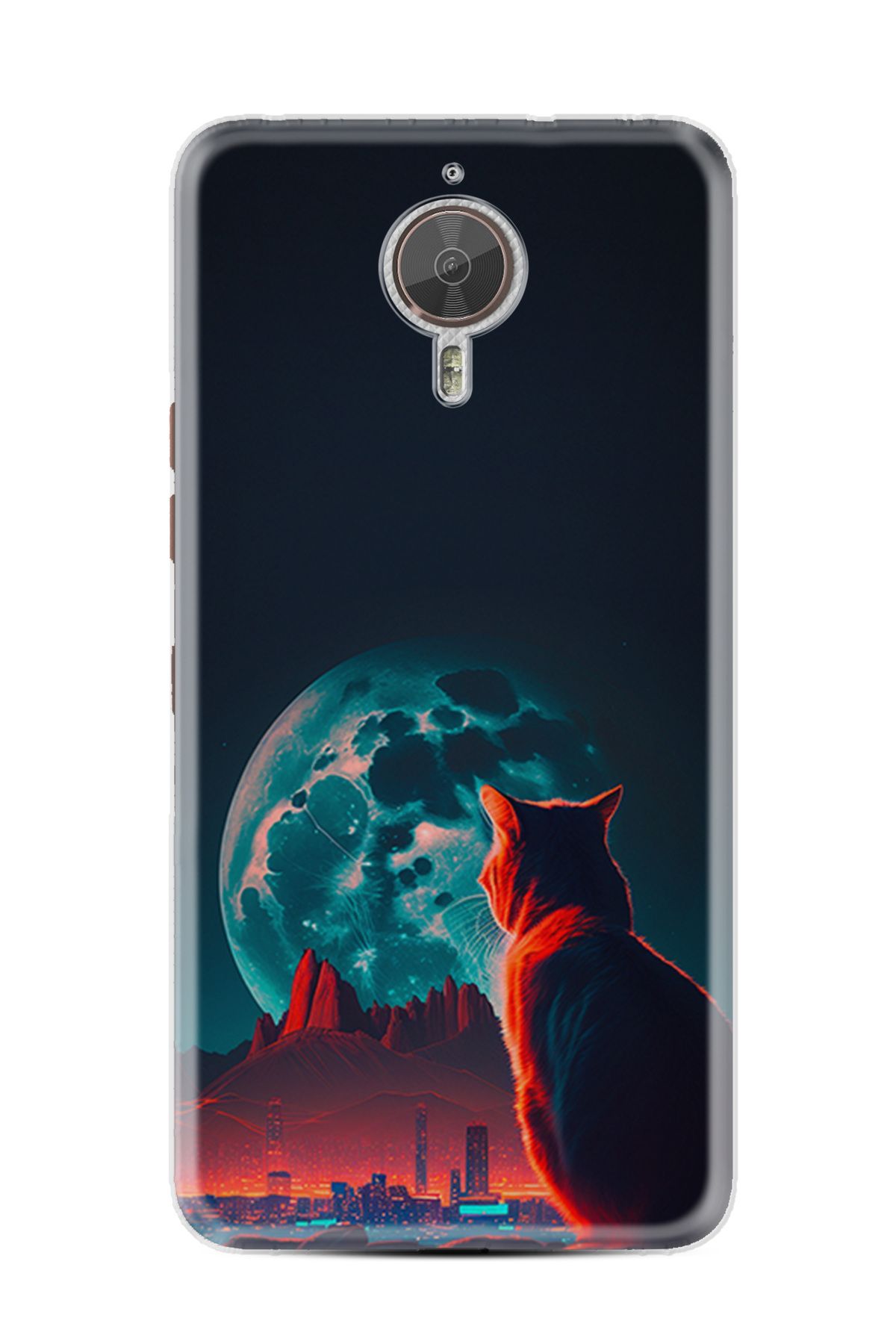 General Mobile GM5 Plus Kılıf HD Resim Baskılı Dalgın Kedi StKd -074