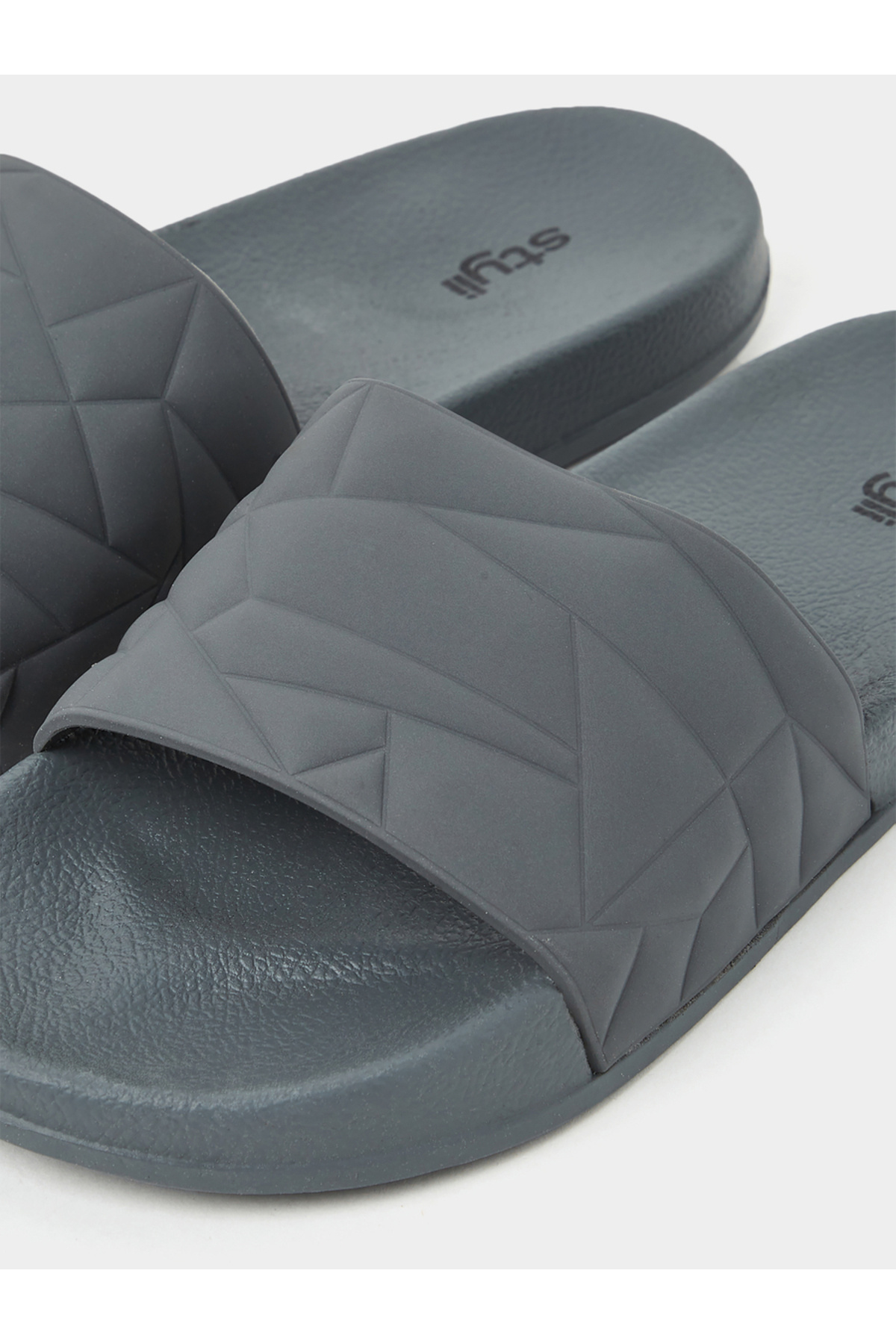 Styli-Textured Open Toe Slip On Slides 3