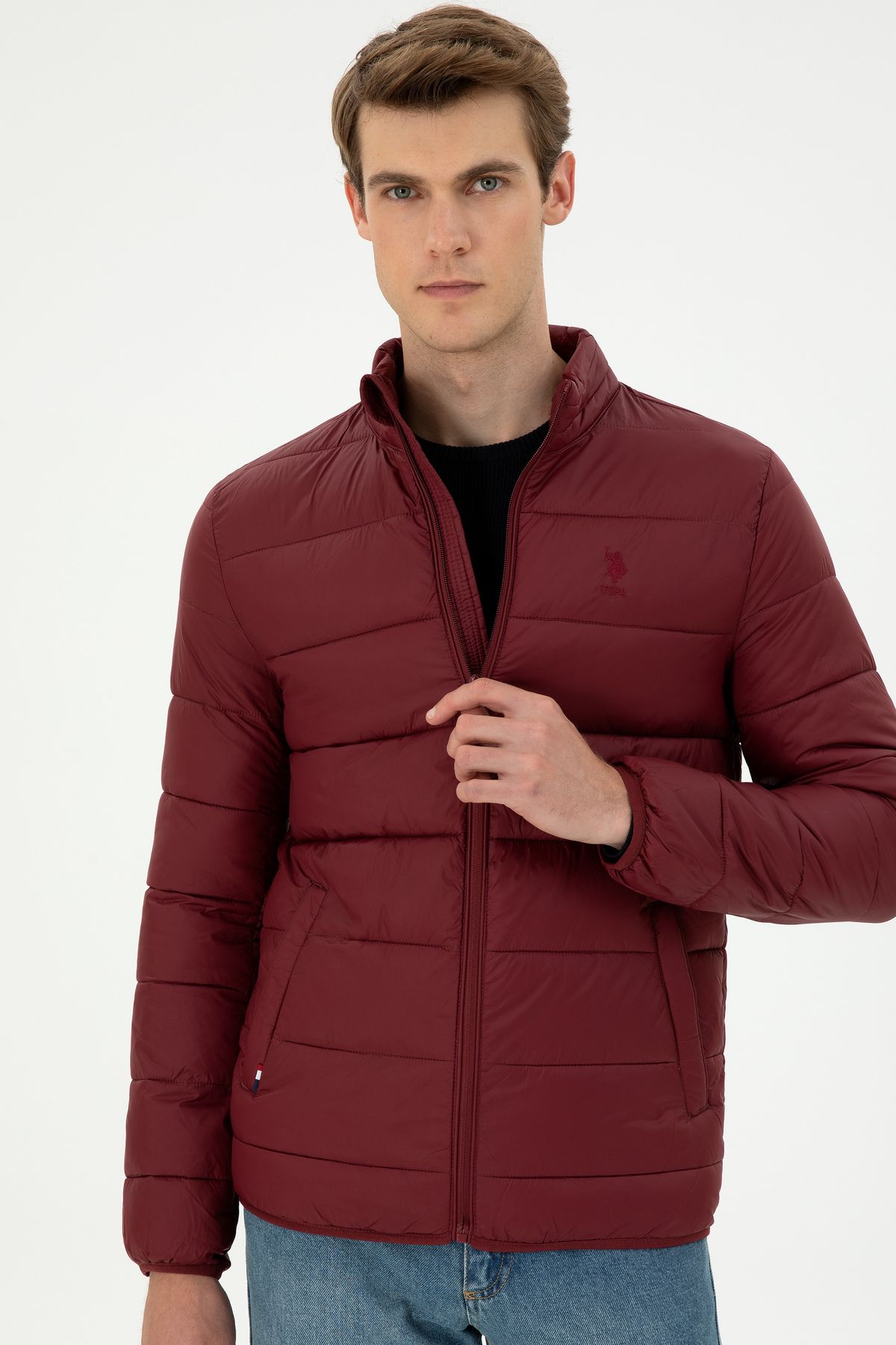 U.S. Polo Assn.-Ανδρικό παλτό μπορντό 50290711 -VR014 3