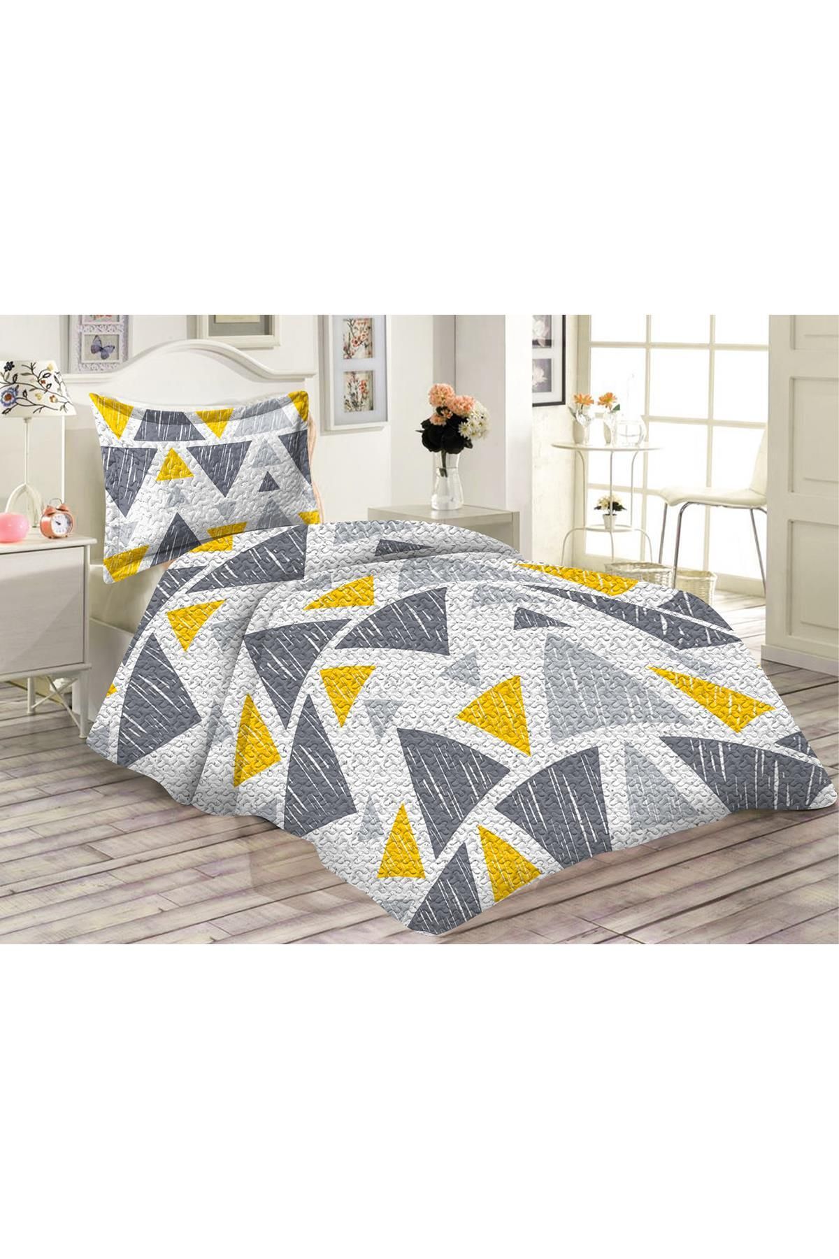 Doruklar Home Collection-Catifea de bumbac matlasată cu modele geometrice - Set cuvertură de pat pentru copii 1