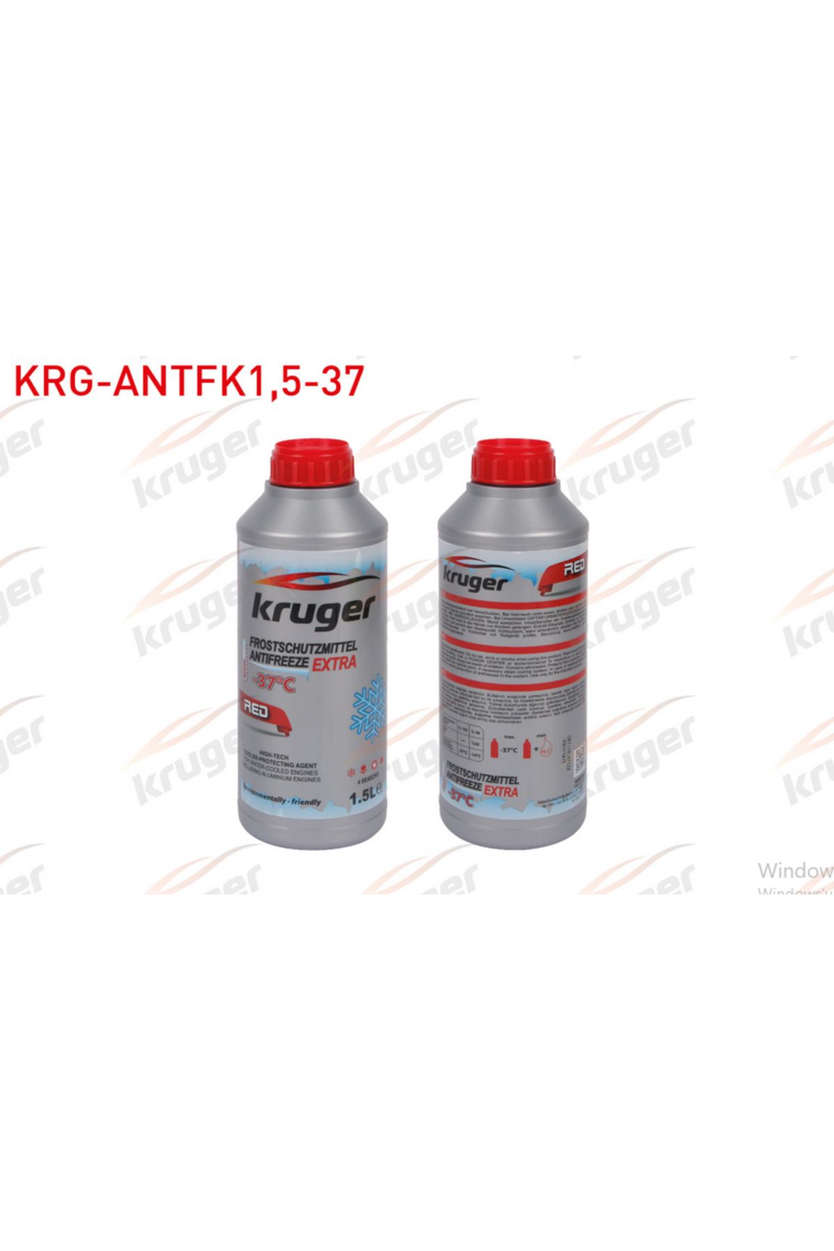 KRUGER ANTİFRİZ KIRMIZI ORGANİK 1,5 LİTRE -37 DERECE / KRG-ANTFK1,5-37 SOT