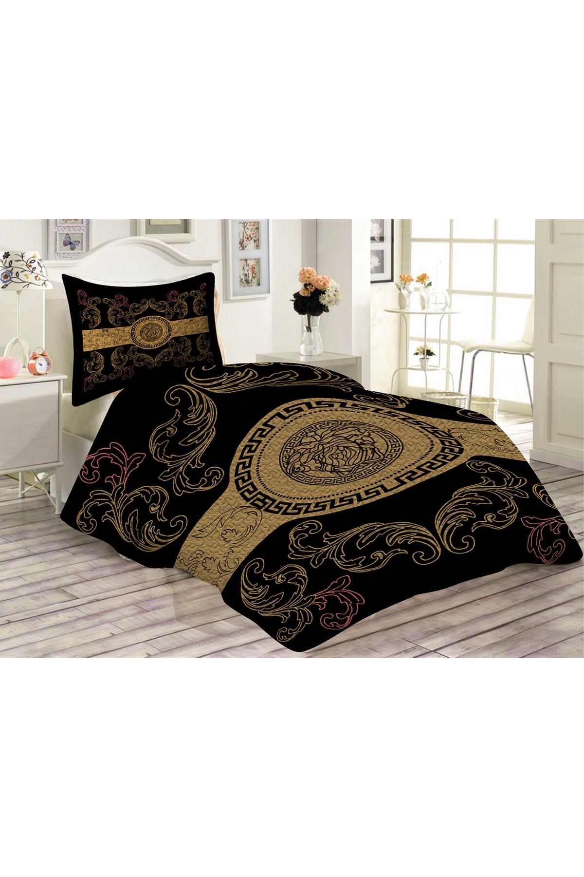 Doruklar Home Collection Set Cuvertură De Pat Din Catifea Căptușită Din Bumbac Matlasat De Calitate Premium Cu Model Modern - One Size