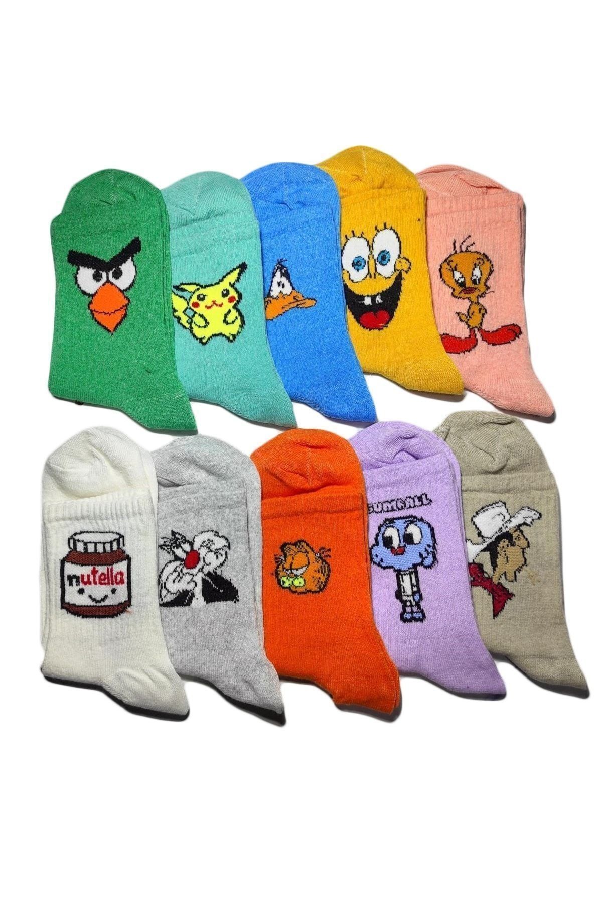 MY MENORA SOCKS-X-1 0 أزواج جوارب جامعية منقوشة بالأحرف 3